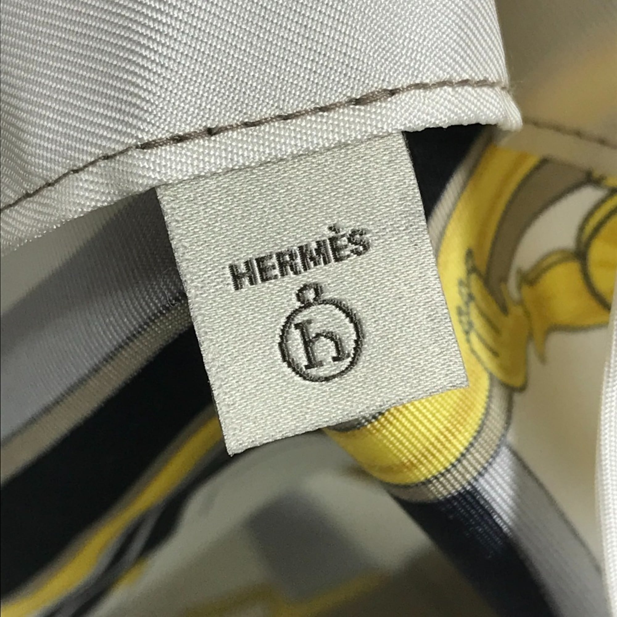Hermes Black White Silk Handbag Pouch (Pre-Owned)