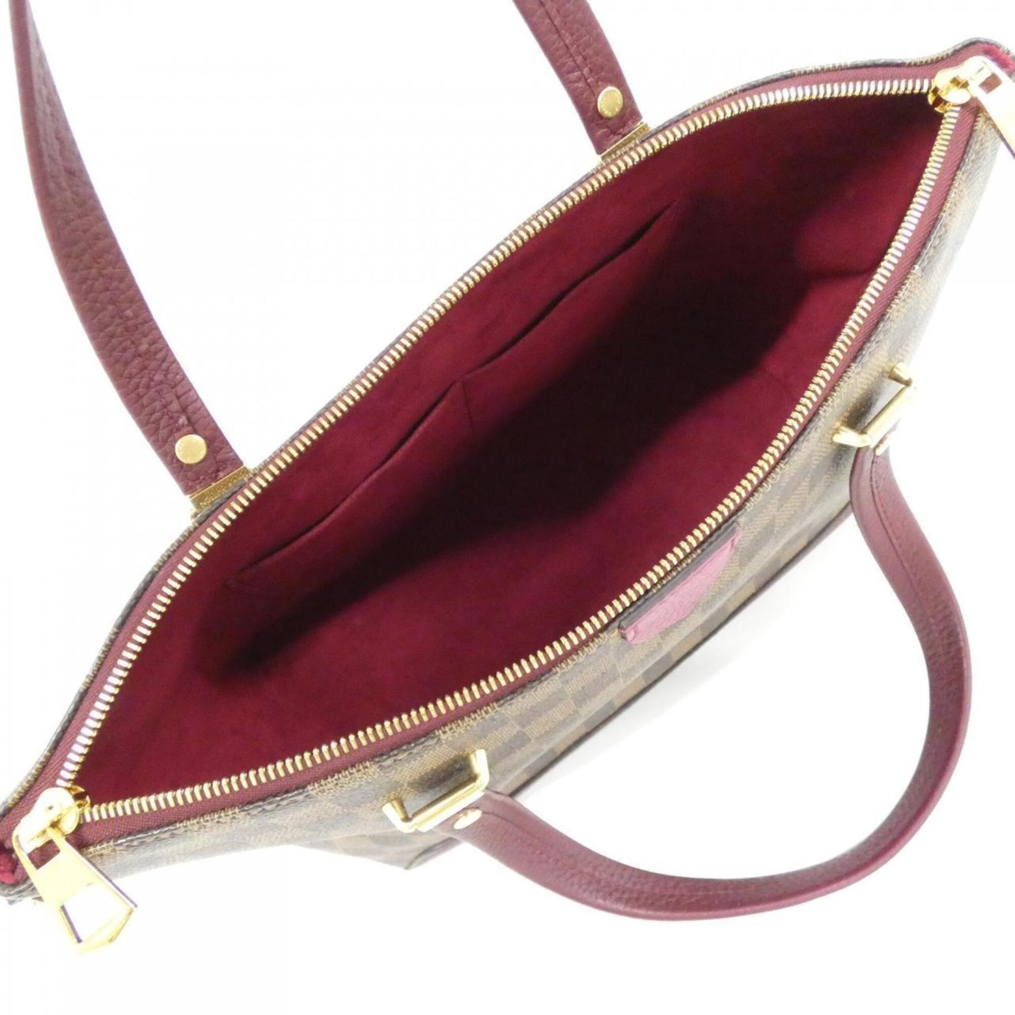 Louis Vuitton Ebene Fuchsia Coated Canvas Leather Handbag (Pre-Owned)