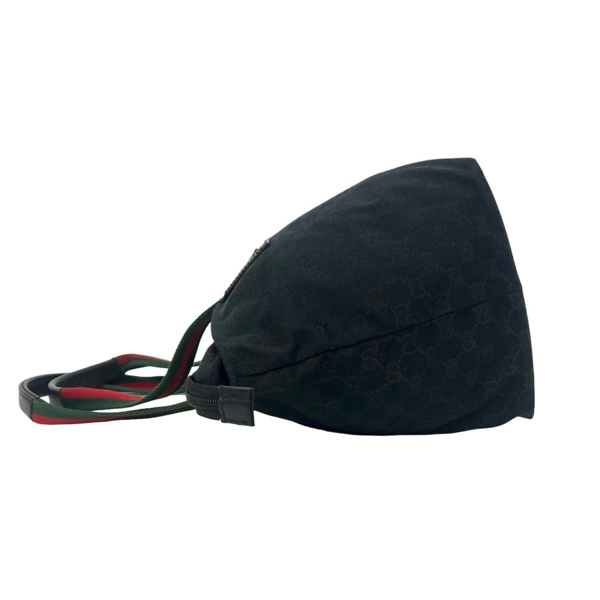 Gucci Black Green Red Color Canvas Leather Handbag Shoulder Bag Tote Bag (Pre-Owned)