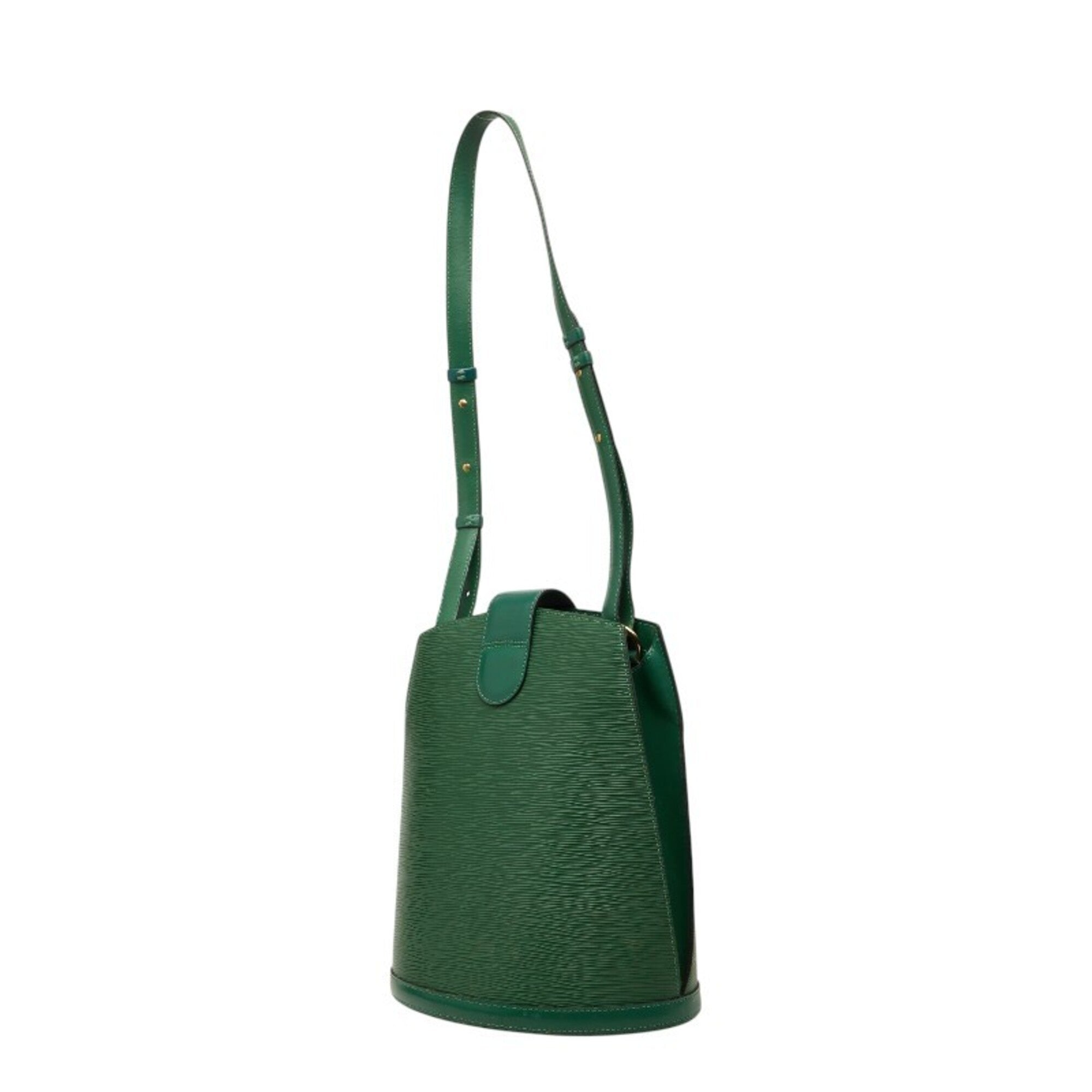 Louis Vuitton Borneo Green Leather Shoulder Bag (Pre-Owned)
