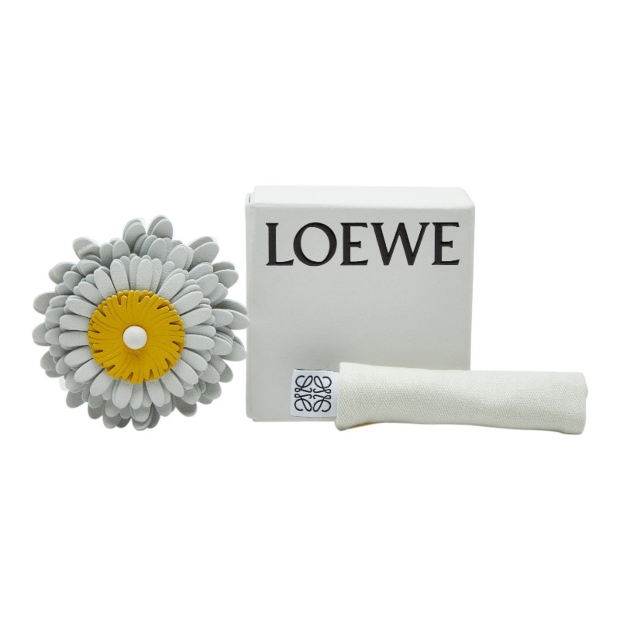 Loewe White Yellow Leather Handbag (Pre-Owned)