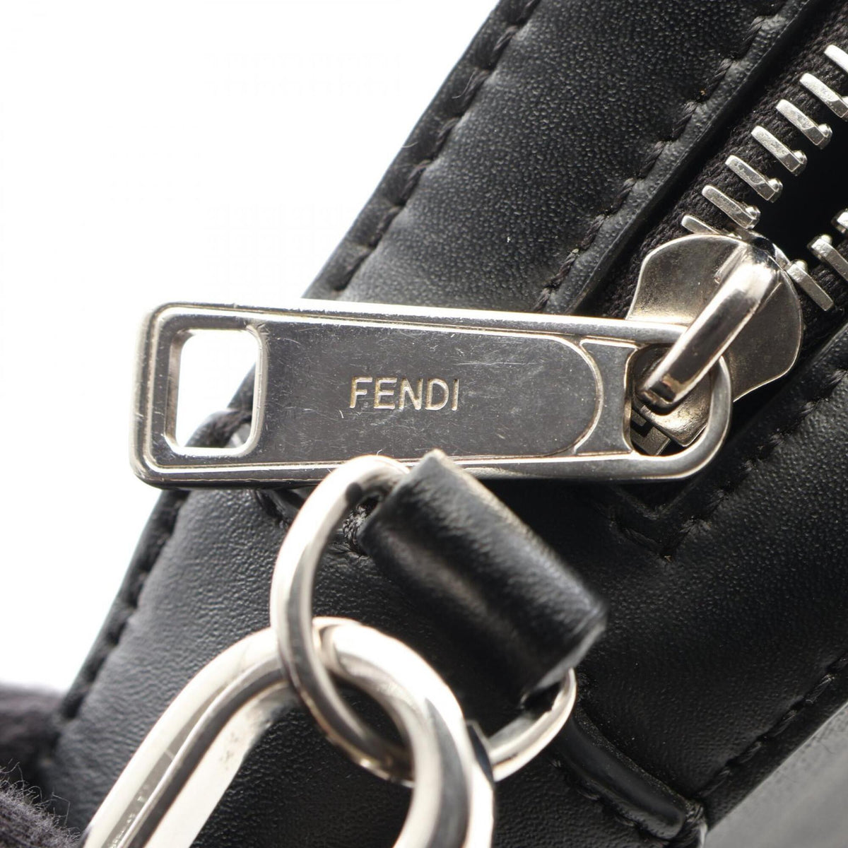 Fendi Black Gray Yellow Coated Canvas Leather Handbag Shoulder Bag (Pre-Owned)