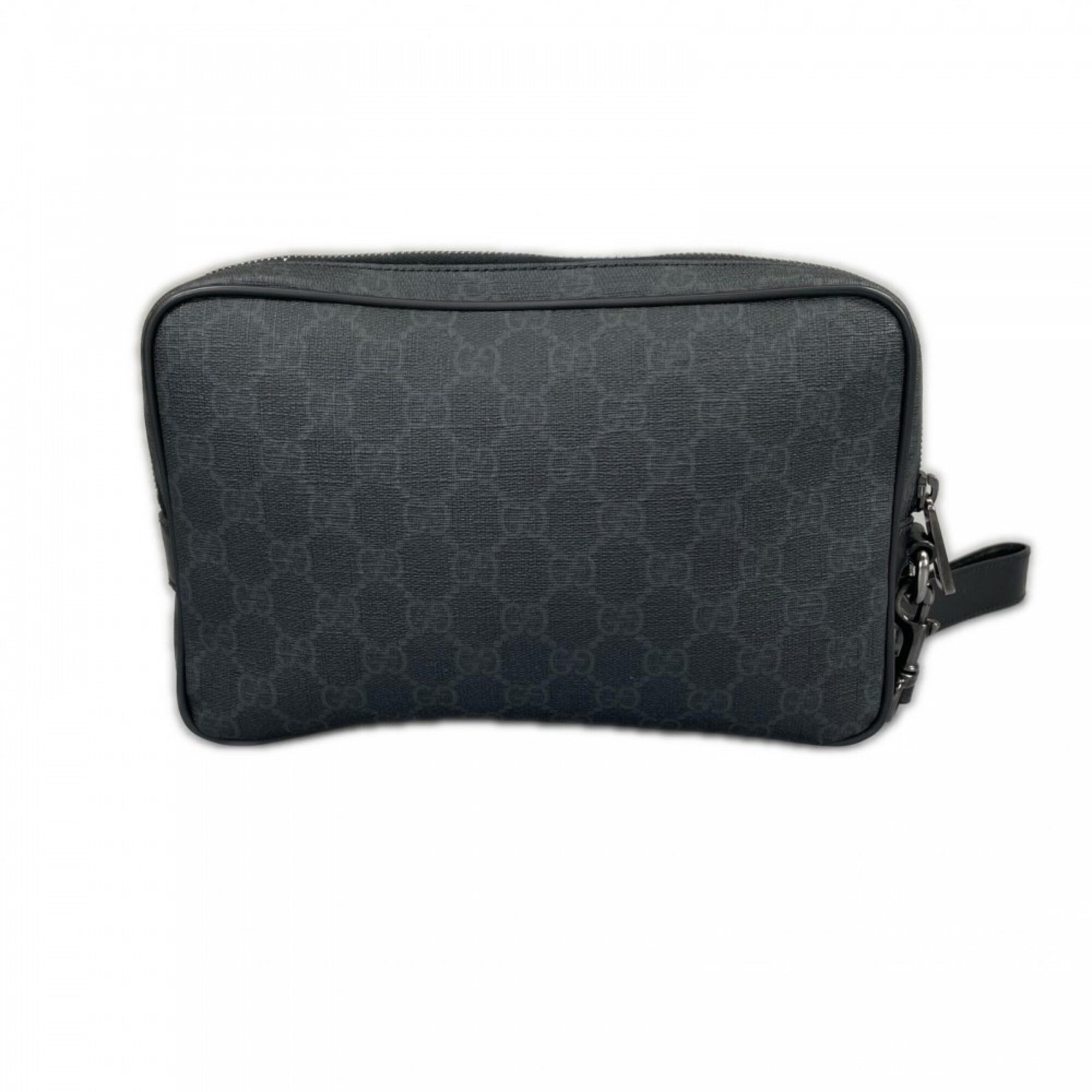 Gucci Black White Gg Supreme Clutch Bag (Pre-Owned)
