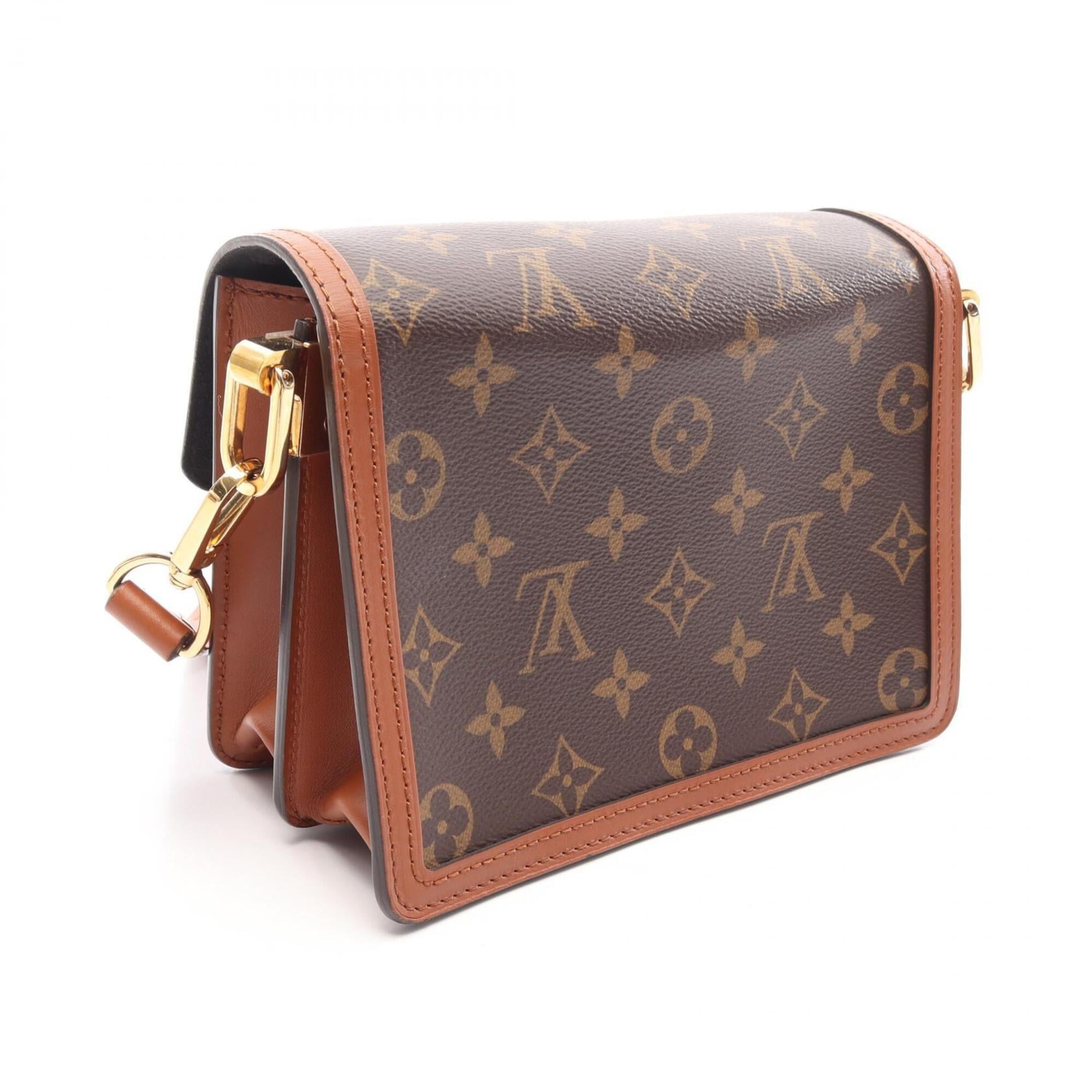 Louis Vuitton Beige Brown Coated Canvas Leather Handbag Shoulder Bag (Pre-Owned)