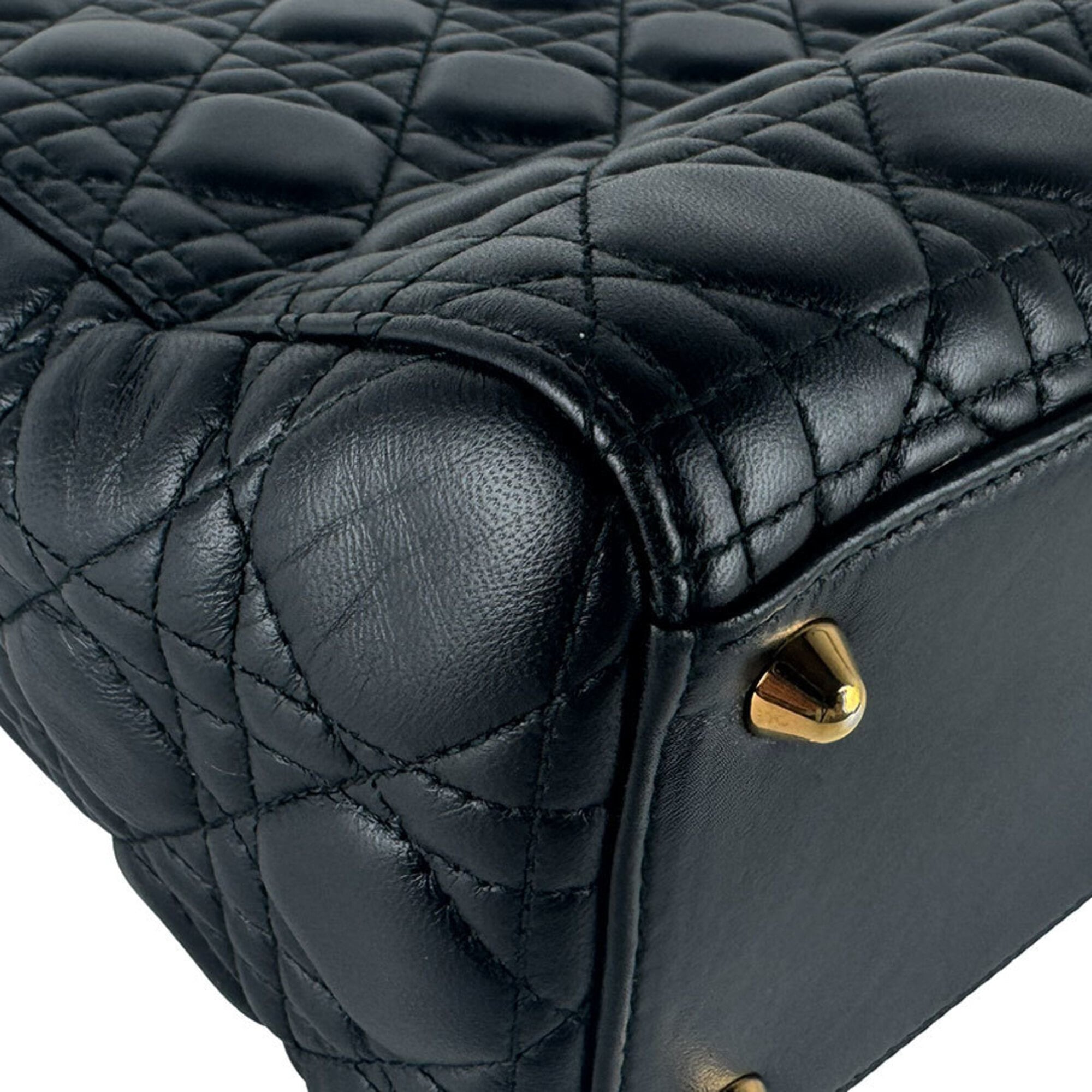 Christian Dior Black Leather Handbag Shoulder Bag (Pre-Owned)