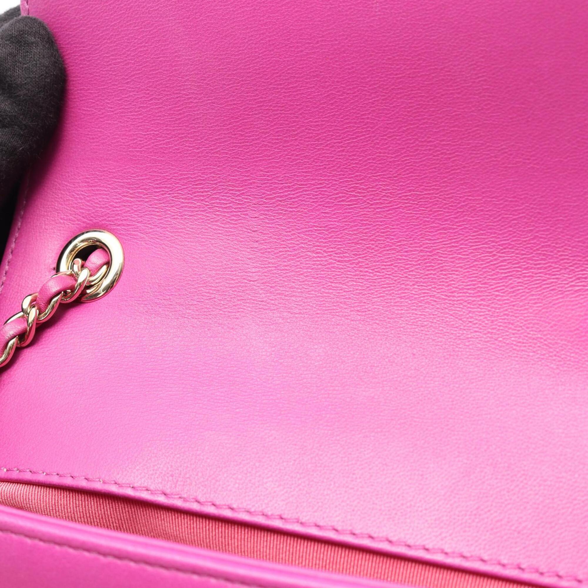 Chanel Purple Leather Handbag Shoulder Bag (Pre-Owned)