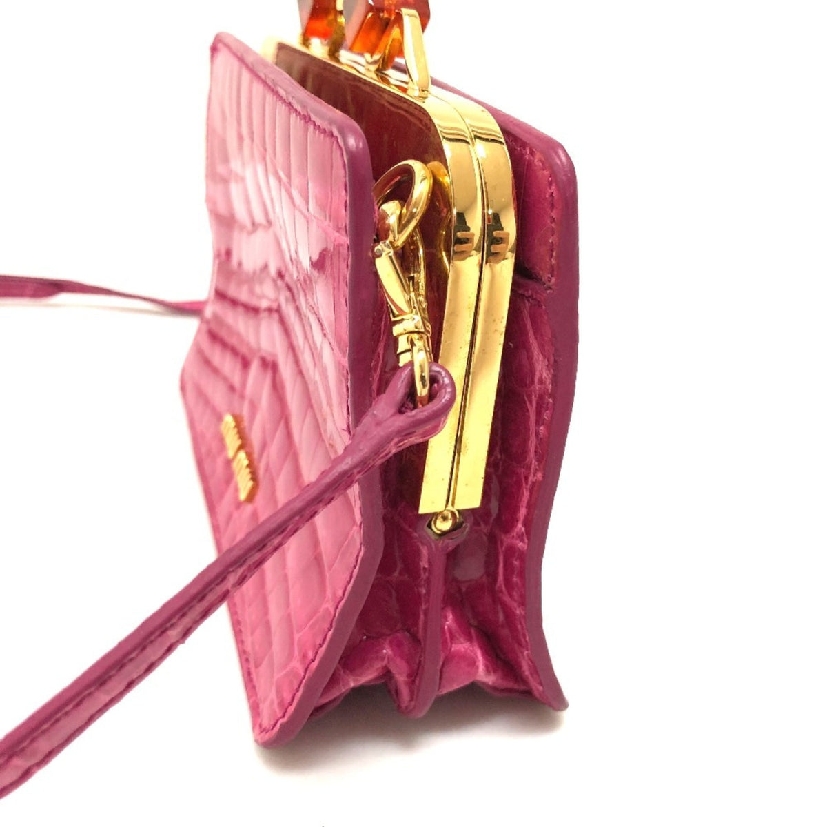 Miu Miu Pink Leather Pochette Shoulder Bag (Pre-Owned)