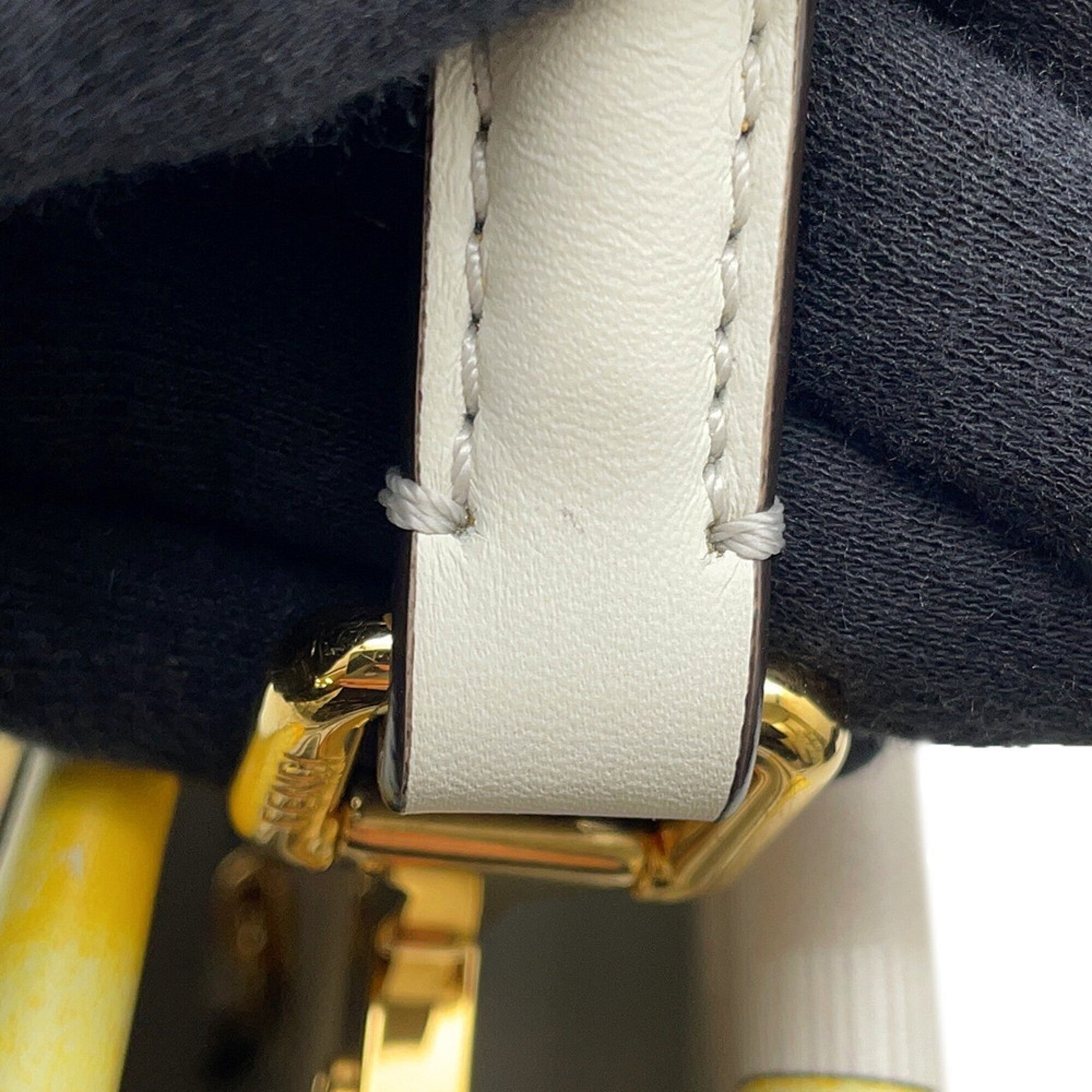 Fendi Peekaboo White Yellow Leather Handbag Shoulder Bag (Pre-Owned)