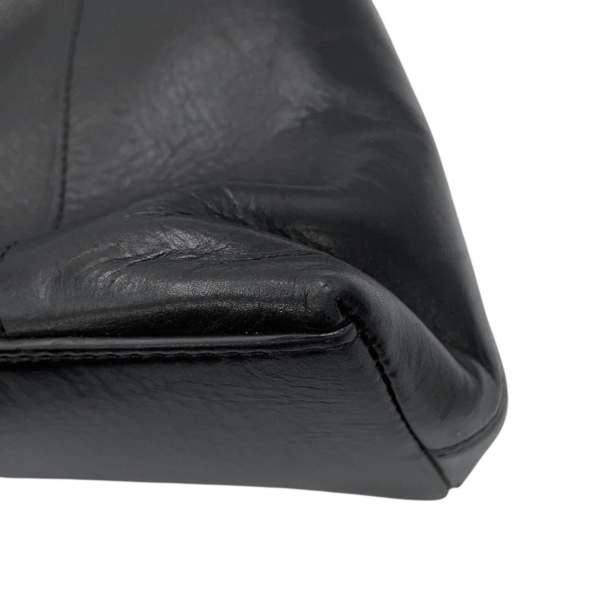 Balenciaga Black Leather Handbag Shoulder Bag (Pre-Owned)