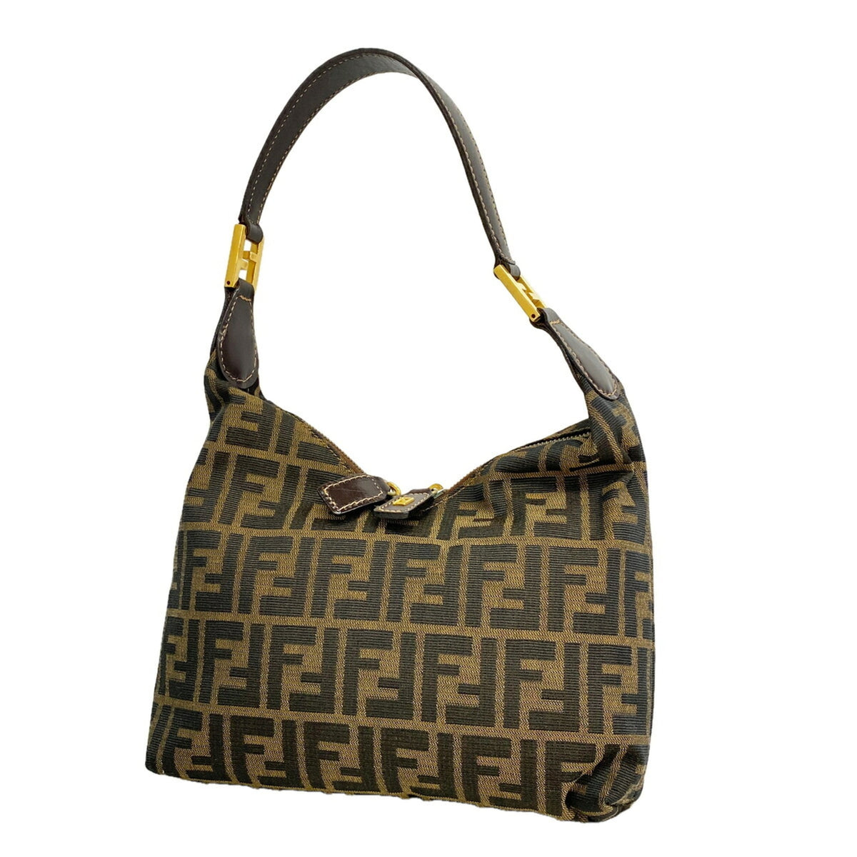 Fendi Brown Nylon Canvas Handbag (Pre-Owned)