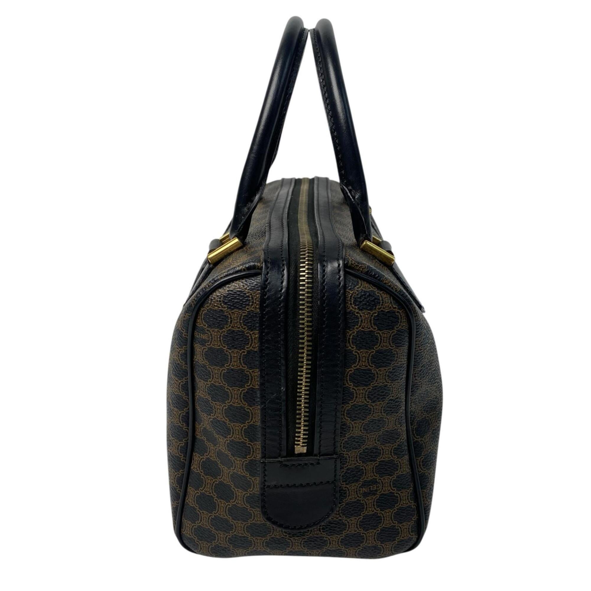 Celine Black Brown Leather Boston Bag (Pre-Owned)