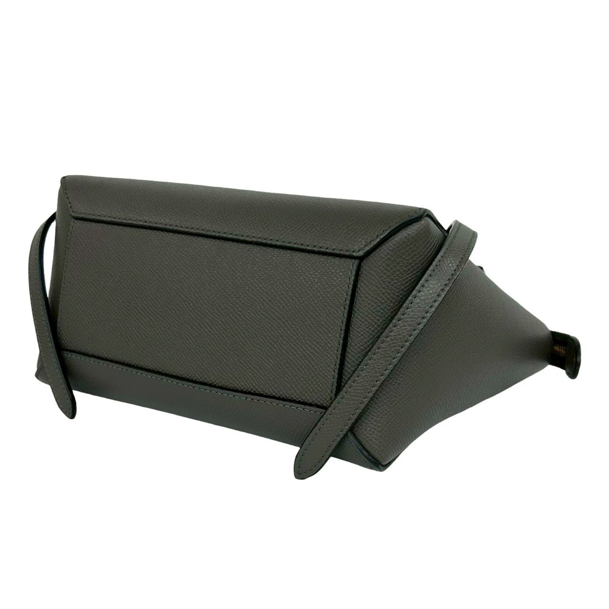 Celine Gray Leather Handbag Shoulder Bag Tote Bag (Pre-Owned)
