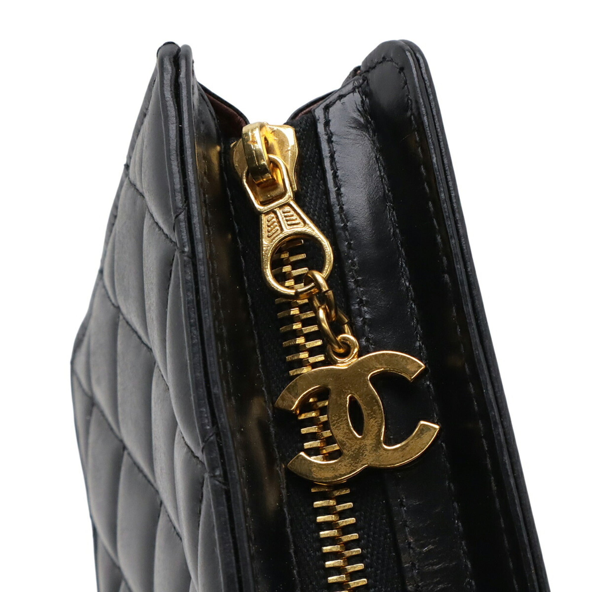 Chanel Black Leather Clutch Bag (Pre-Owned)