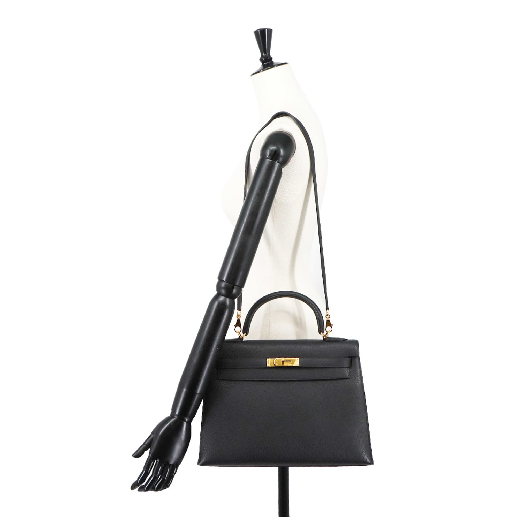 Hermes Black Togo Leather Handbag (Pre-Owned)