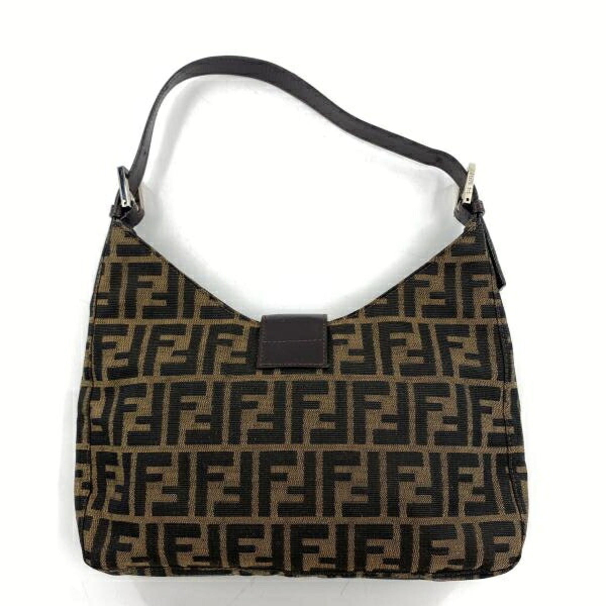 Fendi Zucca Brown Zucca Shoulder Bag (Pre-Owned)