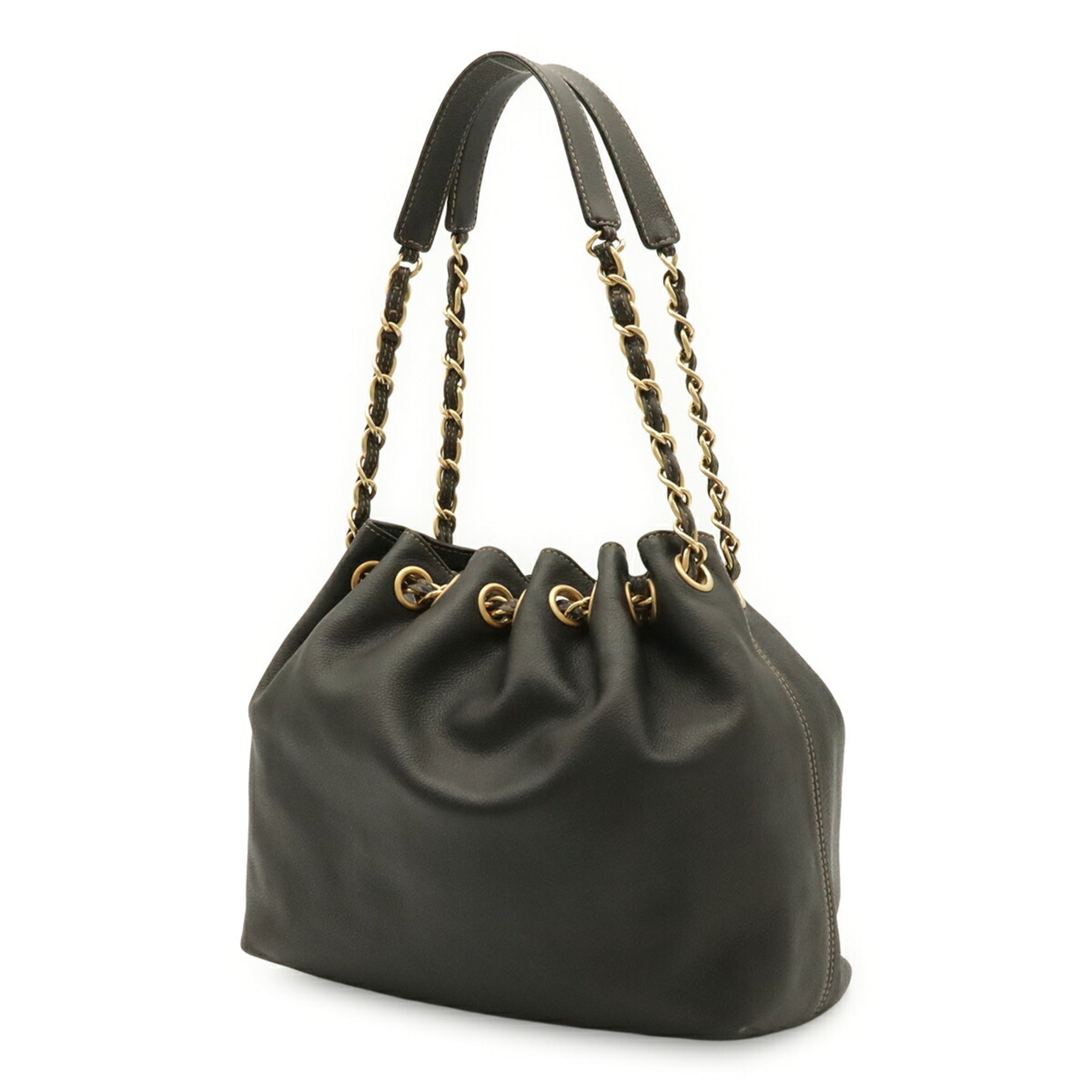Chanel Black Grained Calfskin Shoulder Bag (Pre-Owned)