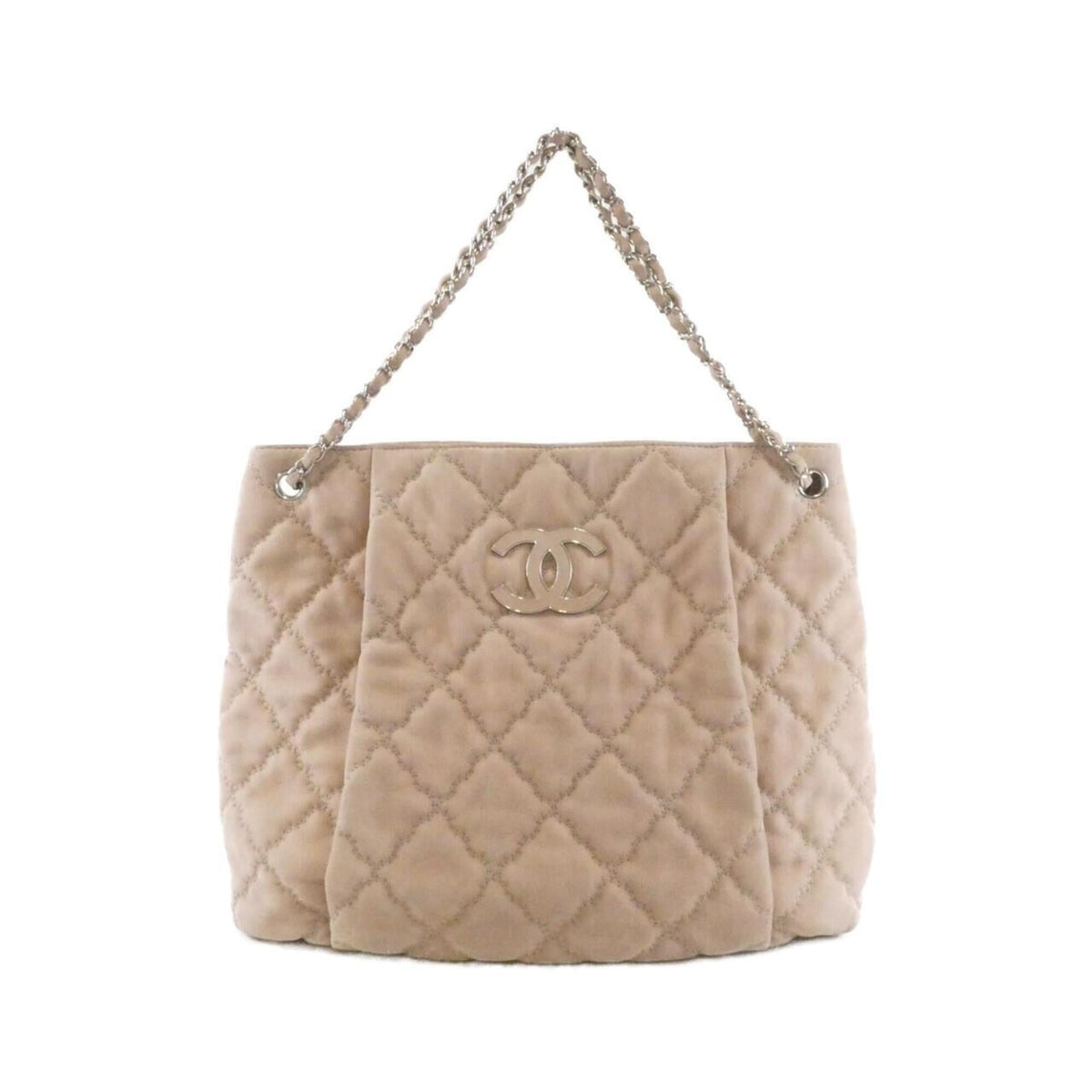 Chanel Light Beige Leather Shoulder Bag (Pre-Owned)