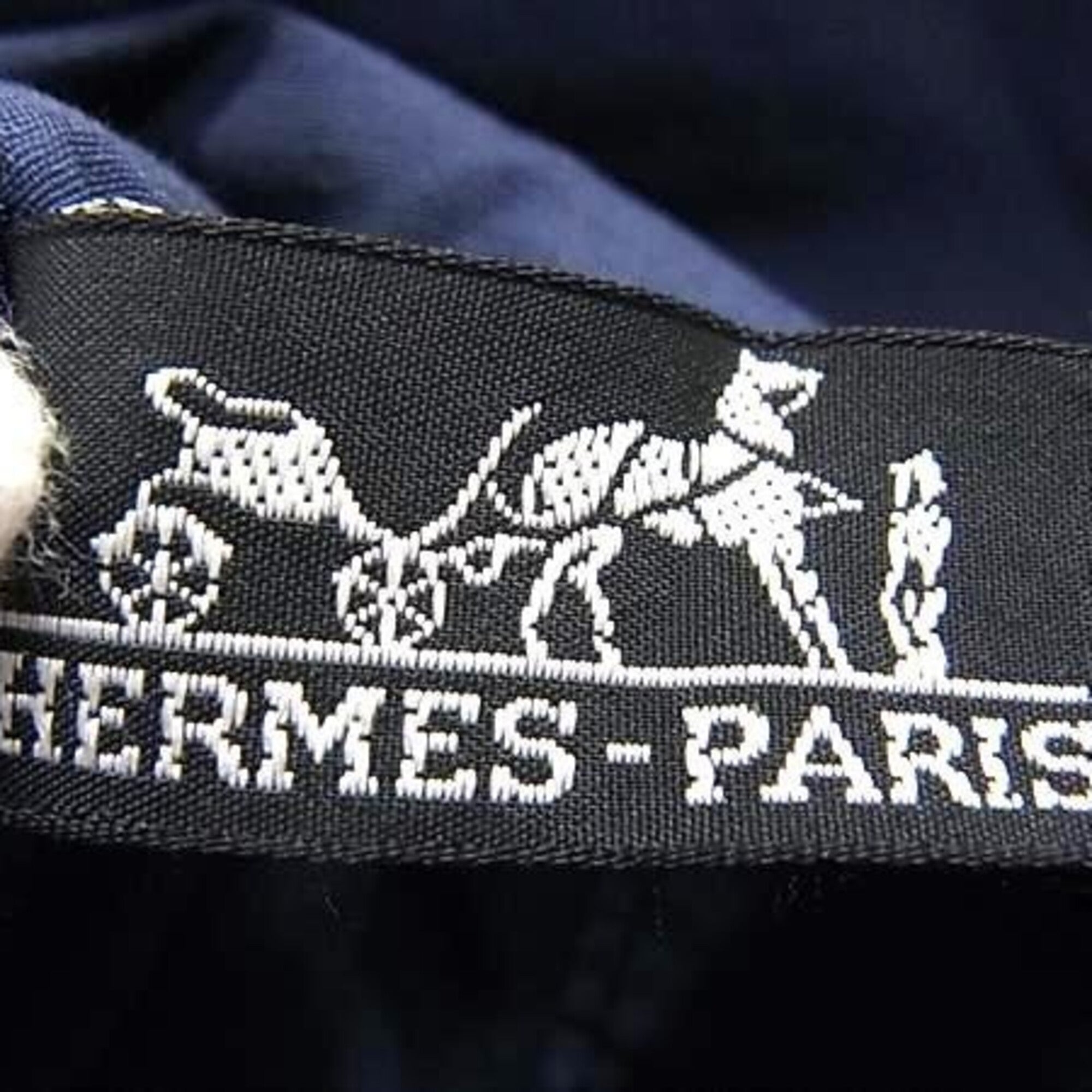 Hermes Navy Cotton Pouch (Pre-Owned)