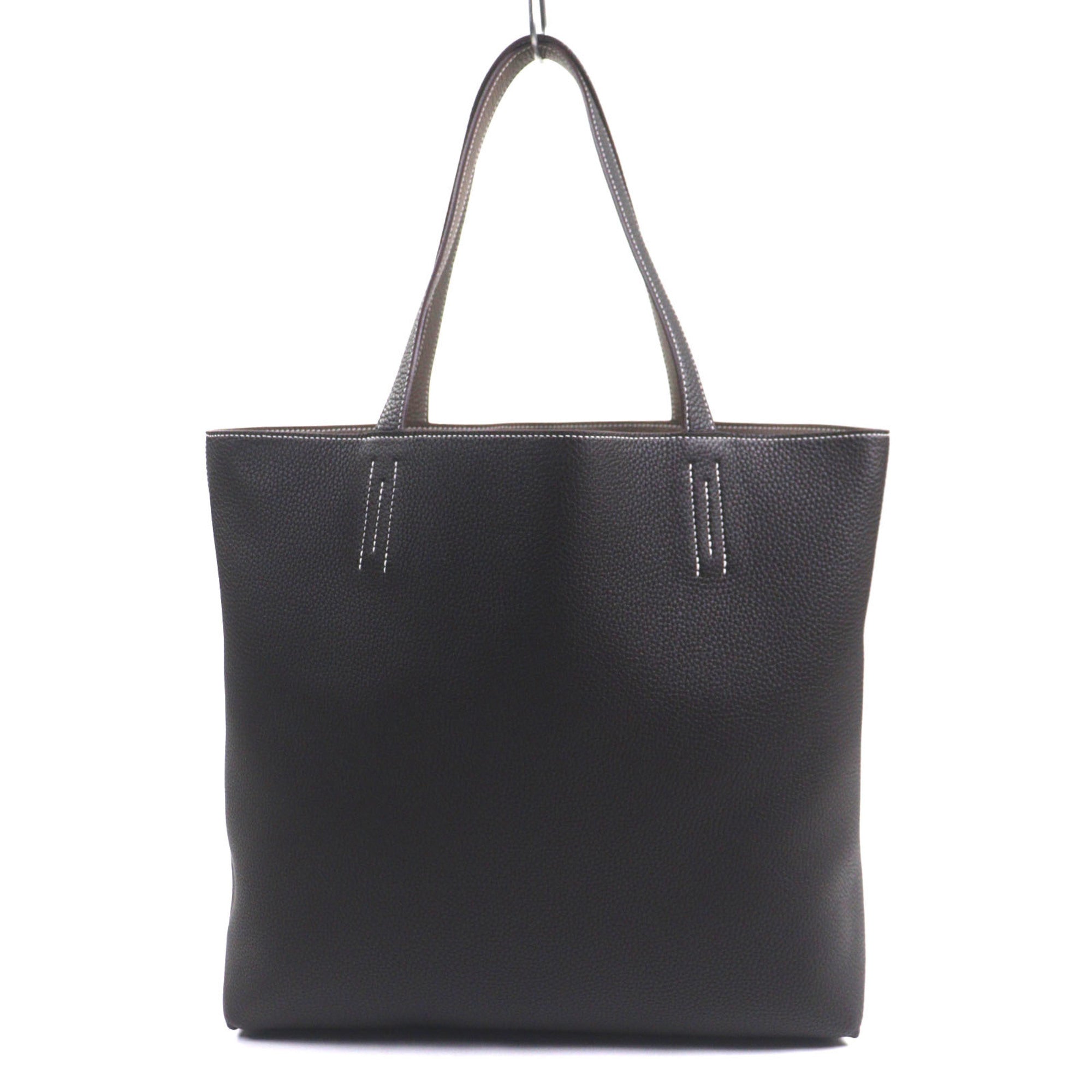 Hermes Ebene Etoupe Gray Taurillon Clemence Leather Tote Bag (Pre-Owned)