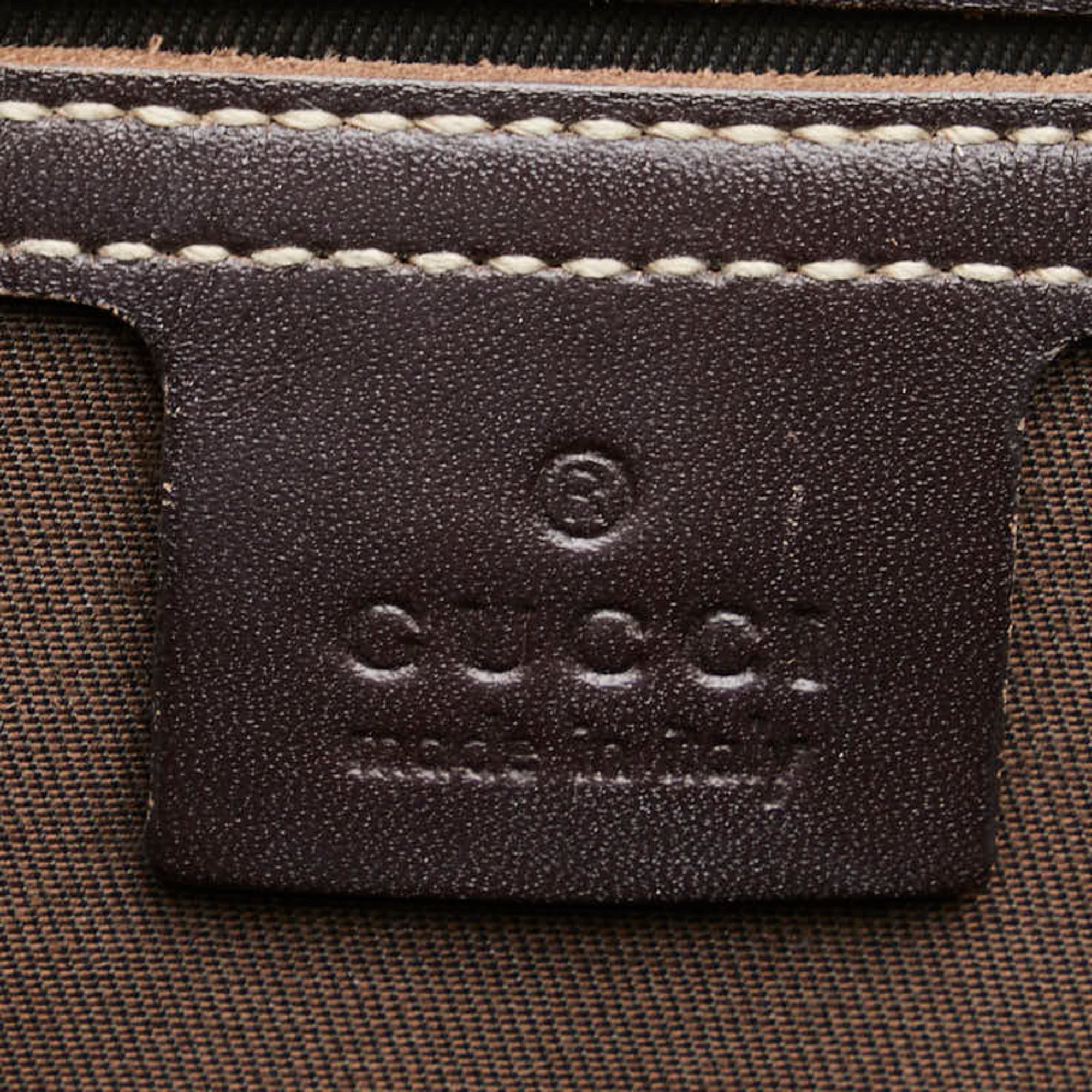 Gucci Beige Brown Pvc Leather Shoulder Bag Tote Bag (Pre-Owned)