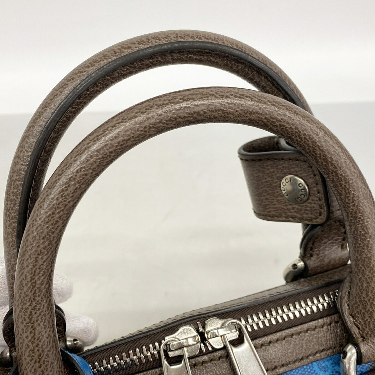Gucci Blue Brown Pvc Handbag (Pre-Owned)