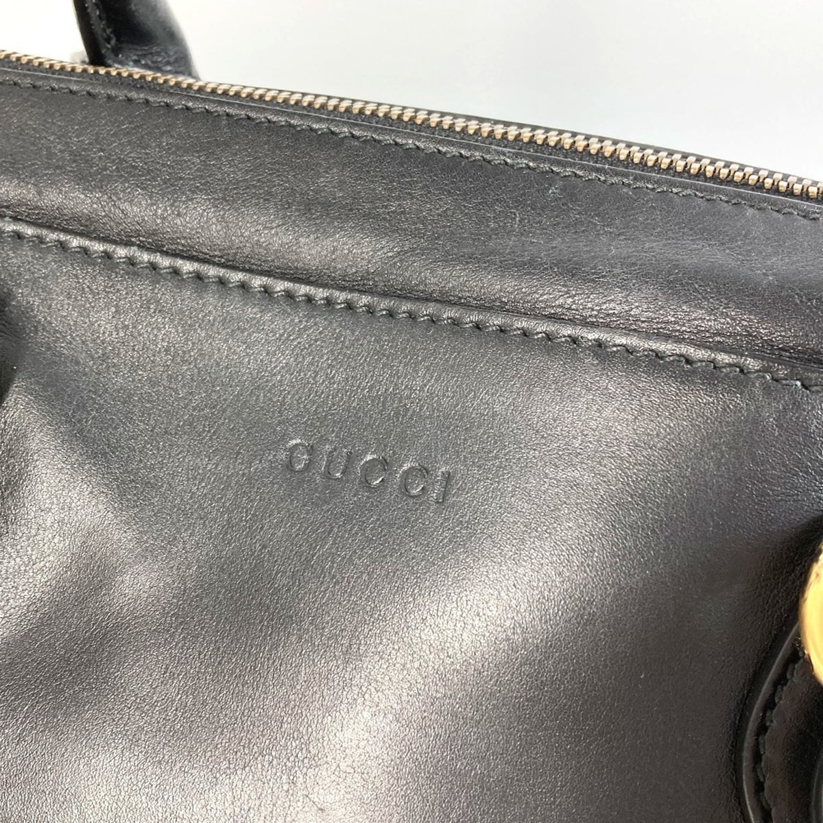 Gucci Black Leather Boston Bag Shoulder Bag (Pre-Owned)