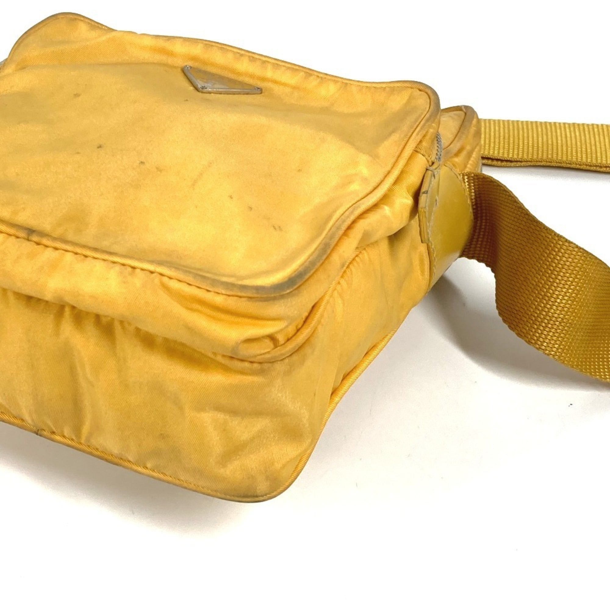 Prada Yellow Nylon Pochette Shoulder Bag (Pre-Owned)