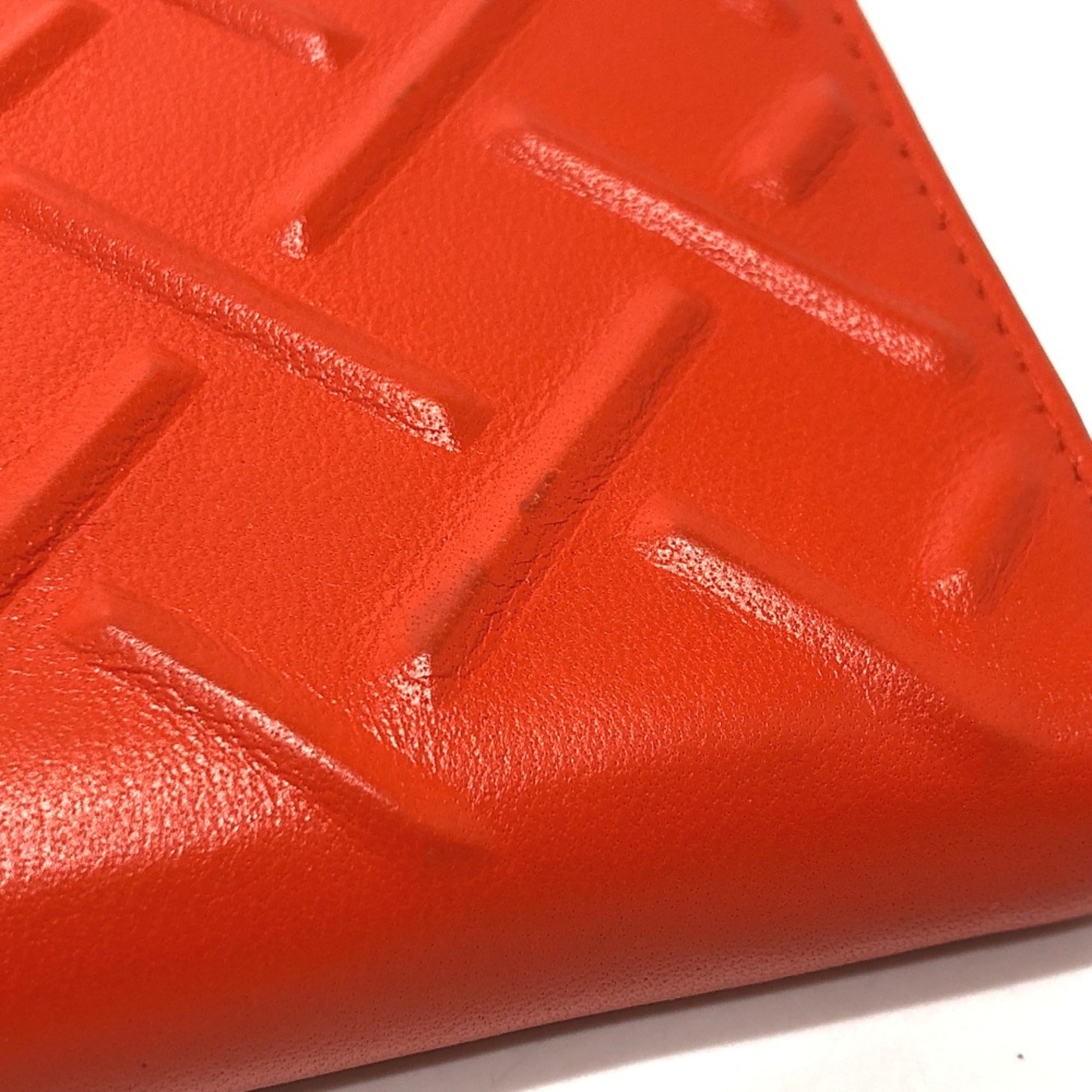 Bottega Veneta Orange Leather Long Wallet (Bi-Fold) (Pre-Owned)