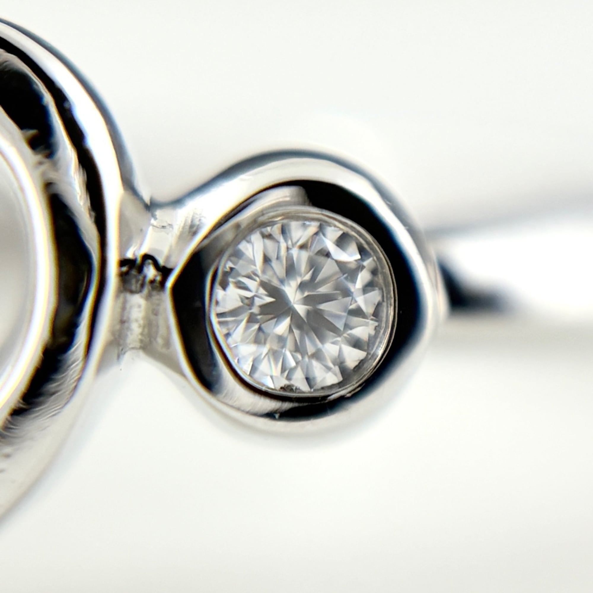 Tiffany Open Heart Silver Platinum 950 Band Ring (Pre-Owned)