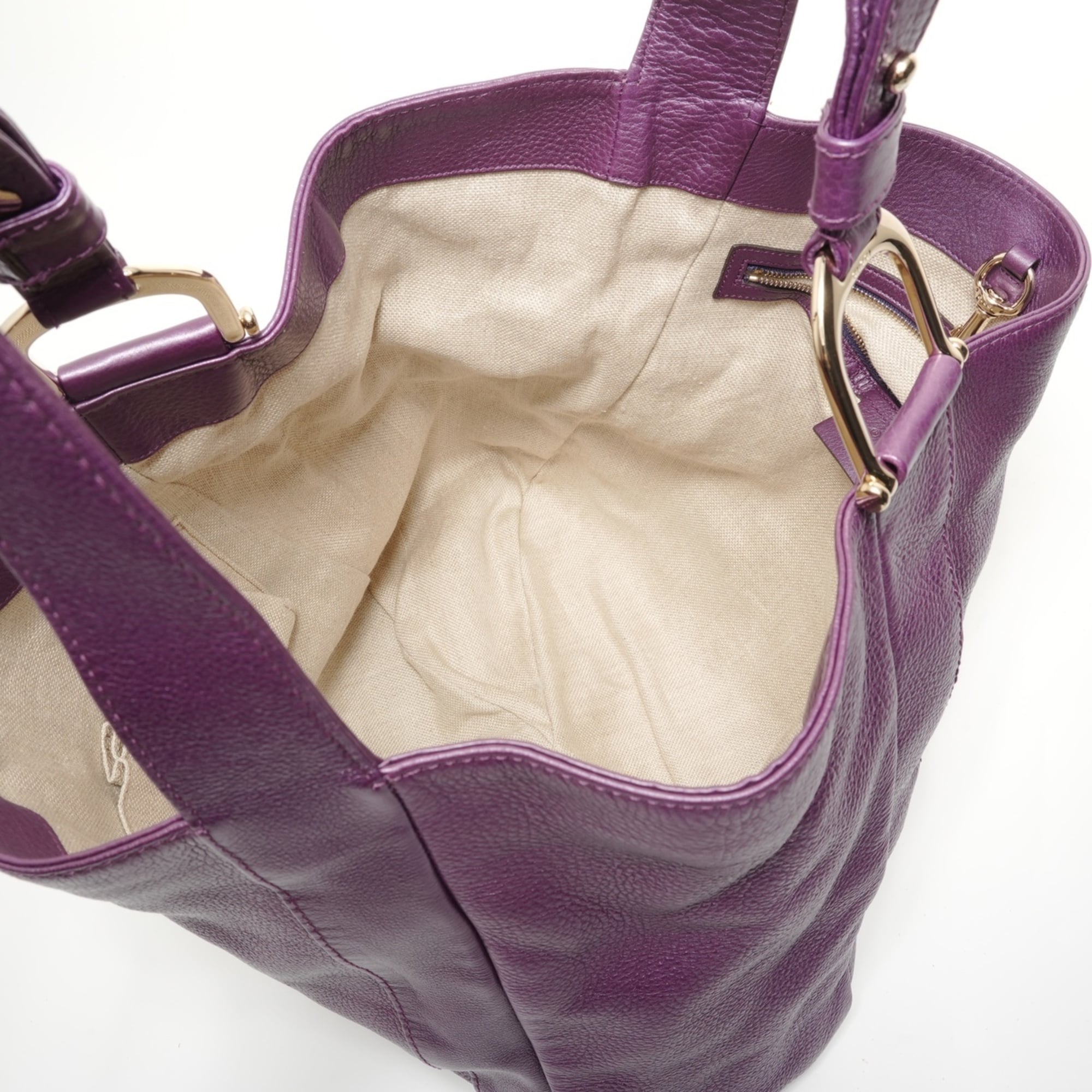 Gucci Purple Leather Tote Bag (Pre-Owned)