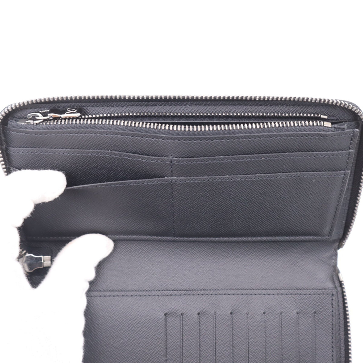 Louis Vuitton Monogram Eclipse Black Gray Monogram Eclipse Coated Canvas Leather Long Wallet (Bi-Fold) (Pre-Owned)