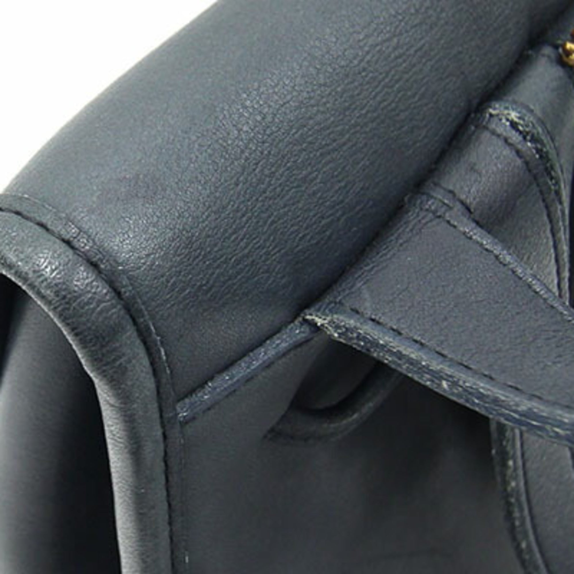 Coach Navy Leather Backpack (Pre-Owned)