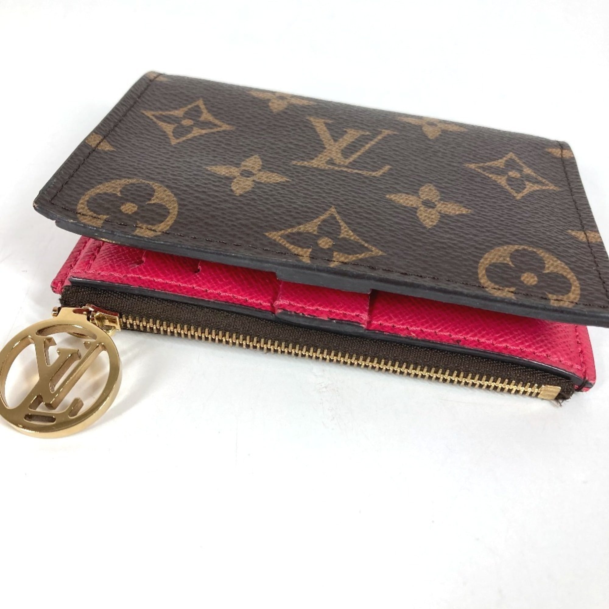 Louis Vuitton Brown Pink Monogram Canvas Wallet (Bi-Fold) (Pre-Owned)