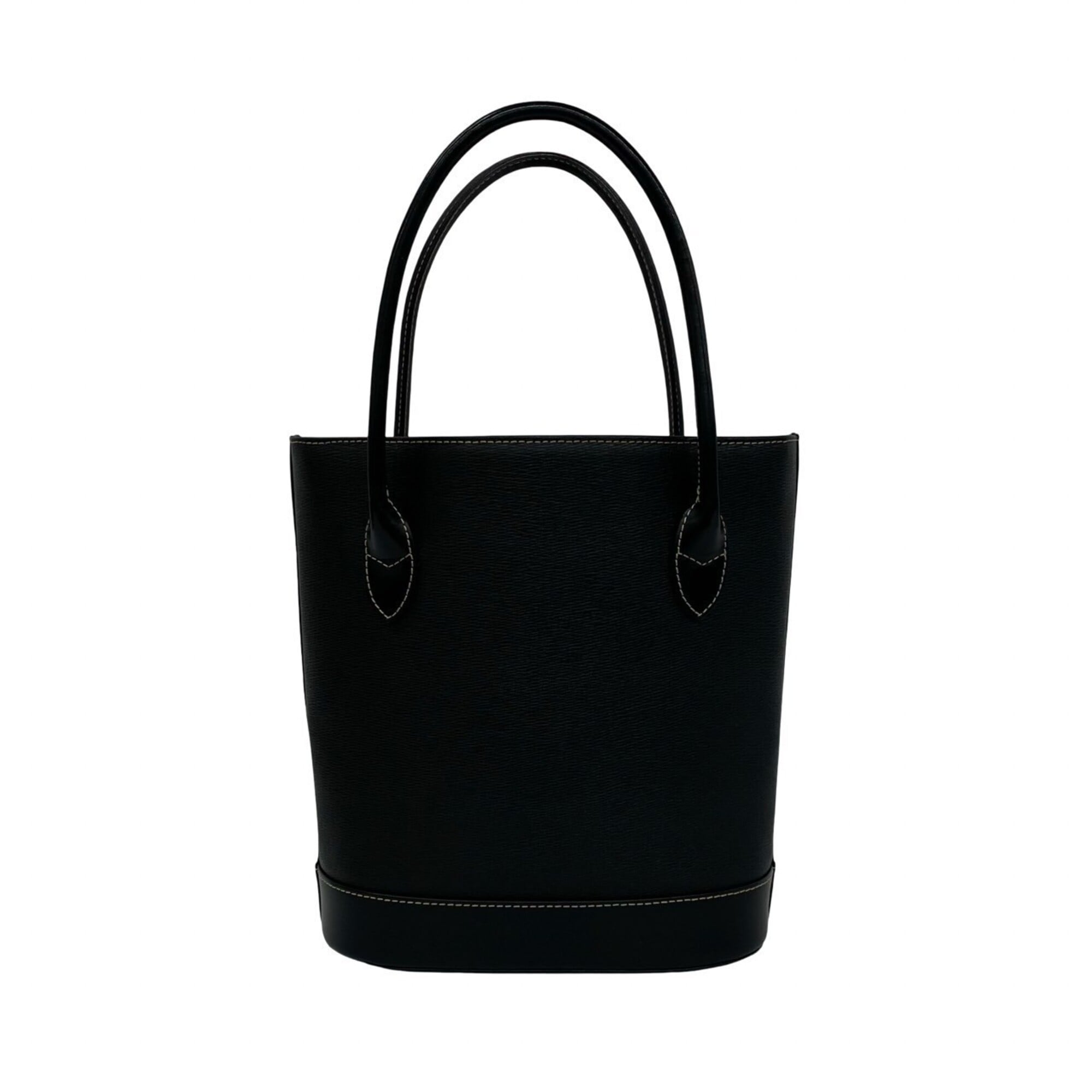 Burberry Black Leather Handbag Tote Bag (Pre-Owned)