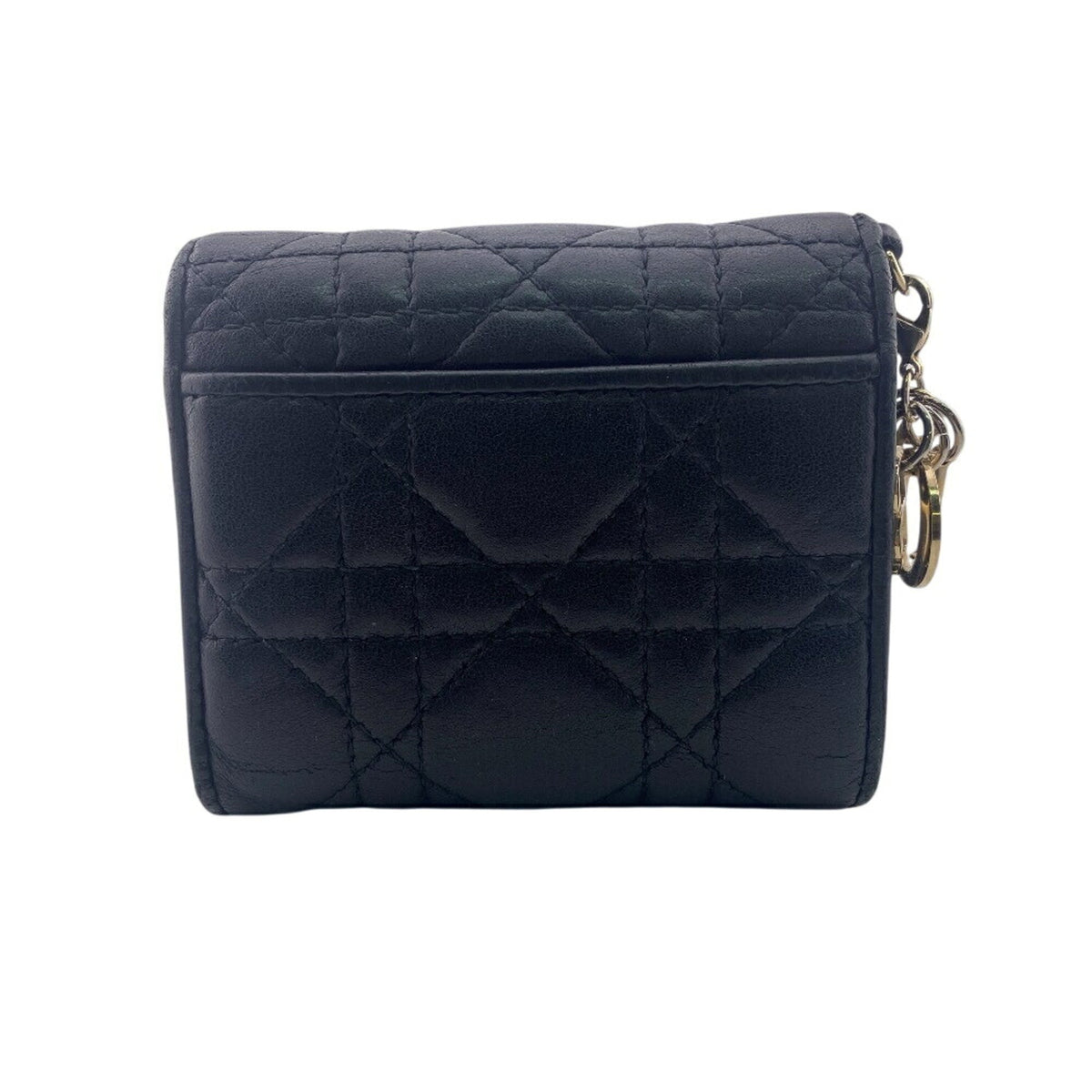 Christian Dior Black Leather Wallet (Tri-Fold) (Pre-Owned)