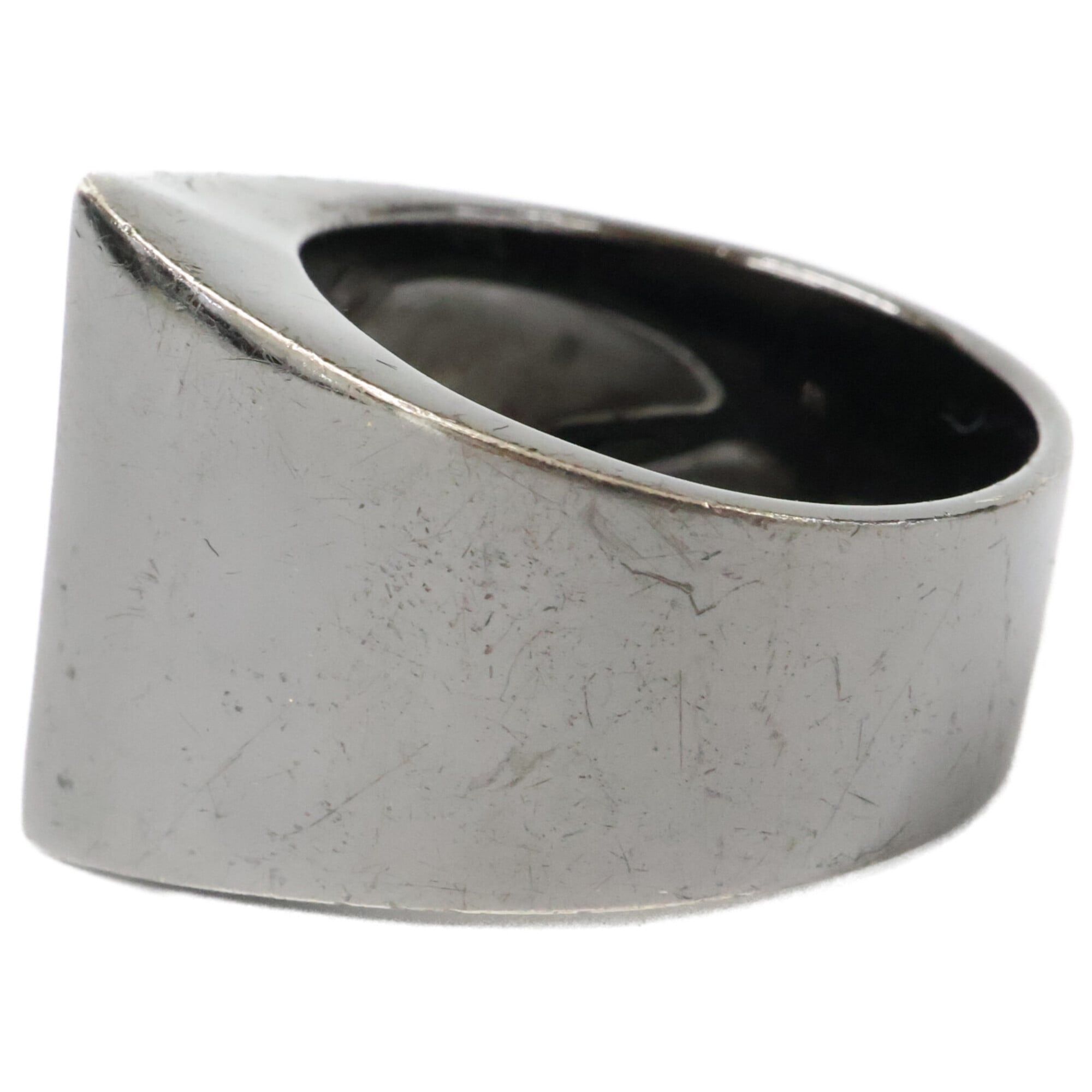 Yohji Yamamoto Black Silver 925 Band Ring (Pre-Owned)
