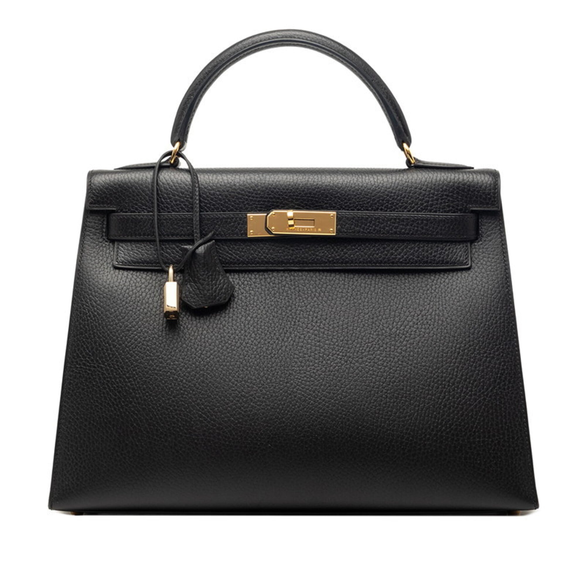 Hermes Kelly Black Ardennes Leather Handbag Shoulder Bag (Pre-Owned)