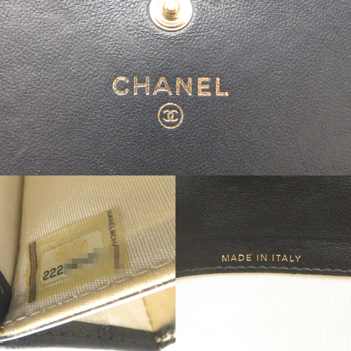 Chanel Black Leather Wallet (Bi-Fold) (Pre-Owned)