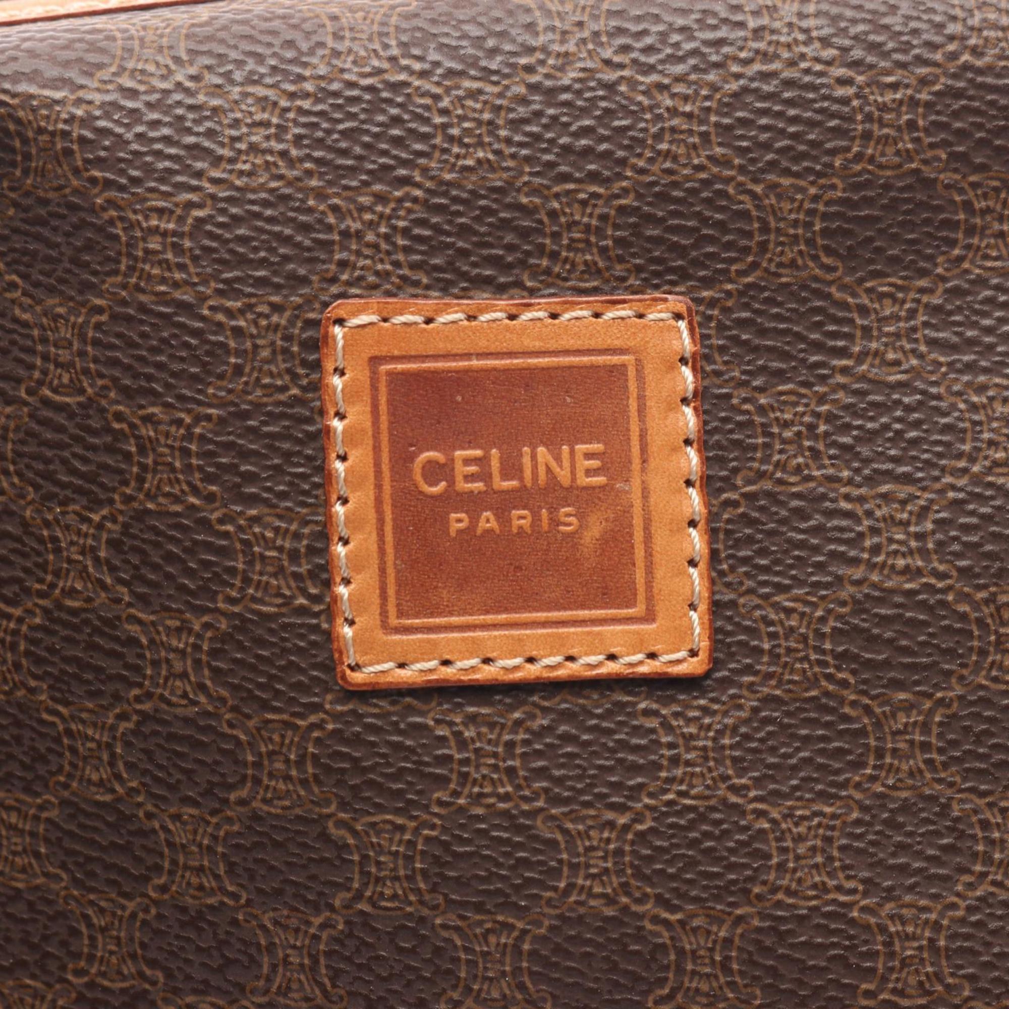 Celine Brown Leather Pvc Pouch (Pre-Owned)