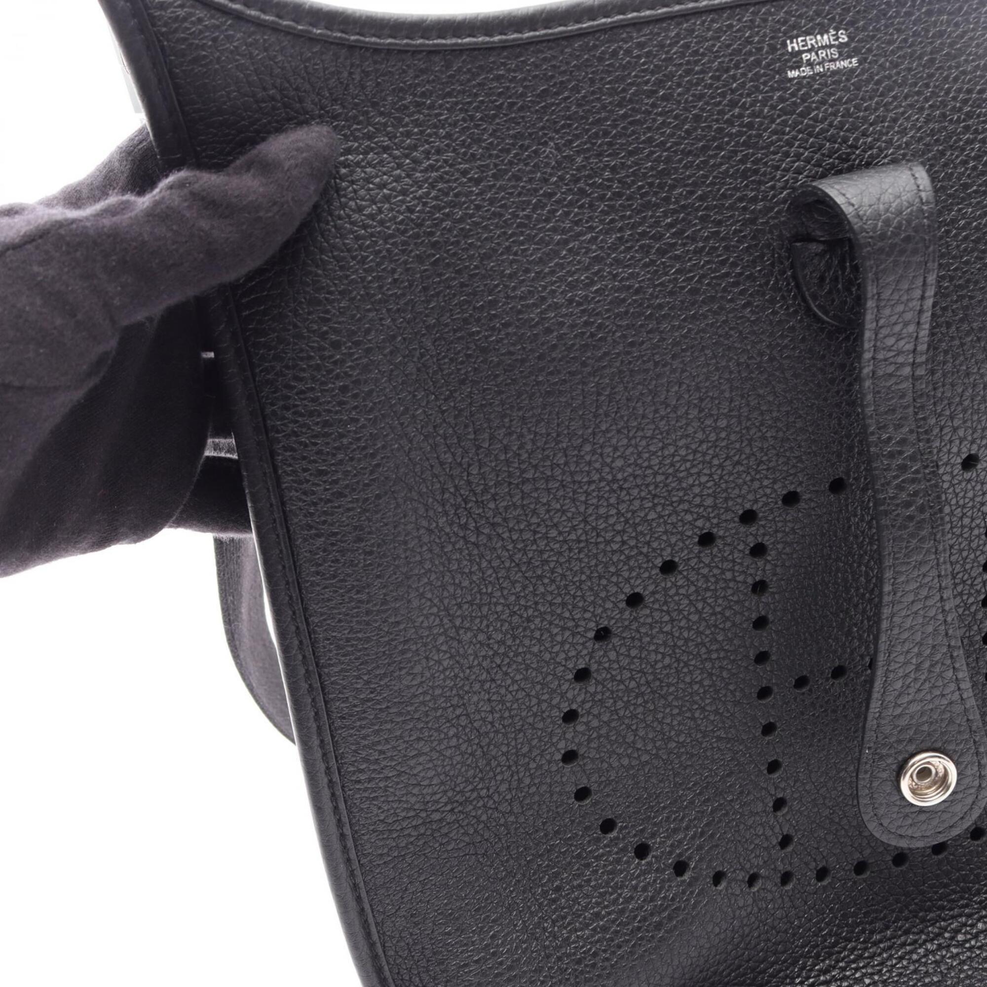 Hermes Black Taurillon Clemence Leather Handbag Shoulder Bag (Pre-Owned)