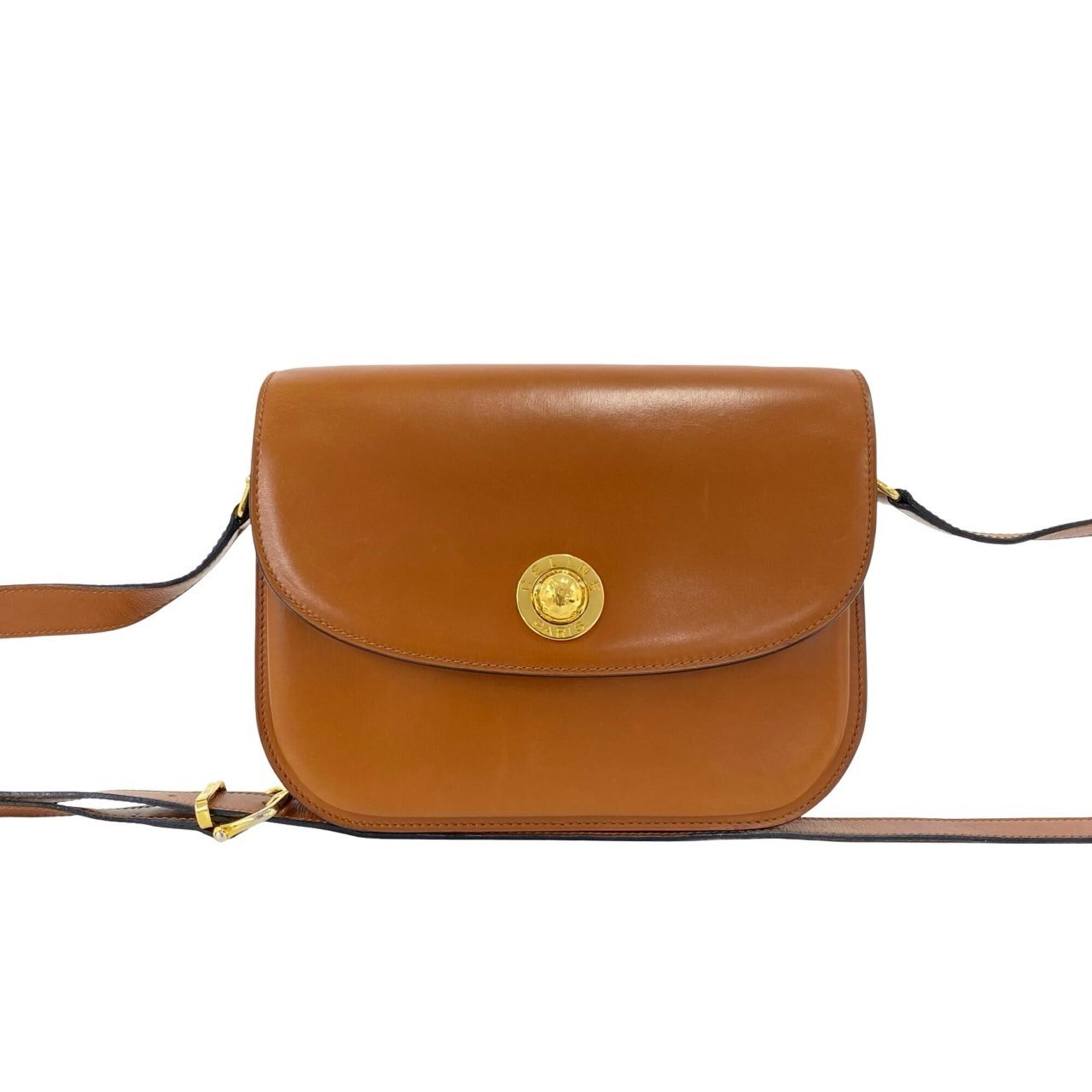 Celine Brown Leather Pochette Shoulder Bag (Pre-Owned)