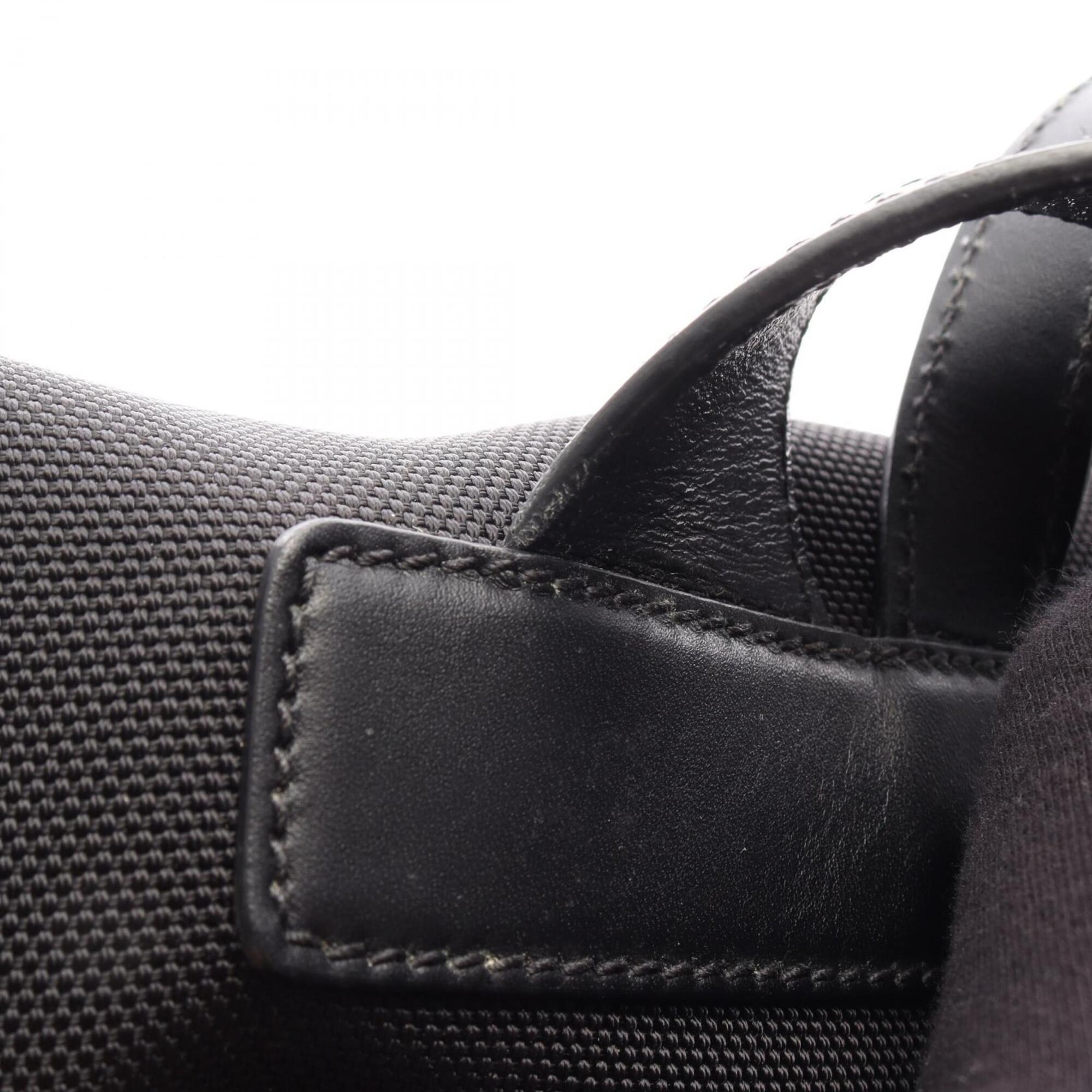 Gucci Black Multi-Color Leather Nylon Canvas Backpack Handbag (Pre-Owned)