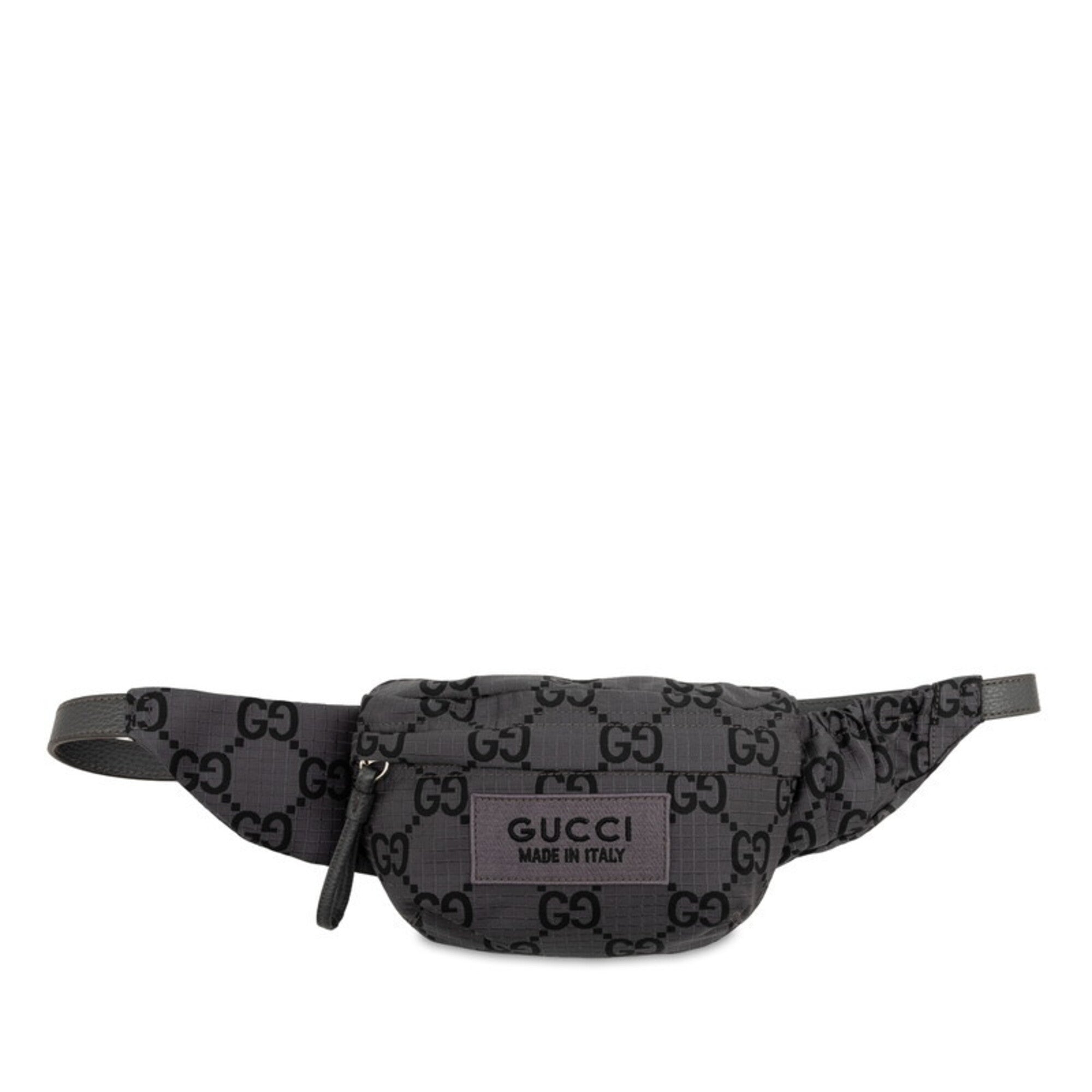 Gucci Gray Nylon Leather Fanny Pack (Pre-Owned)
