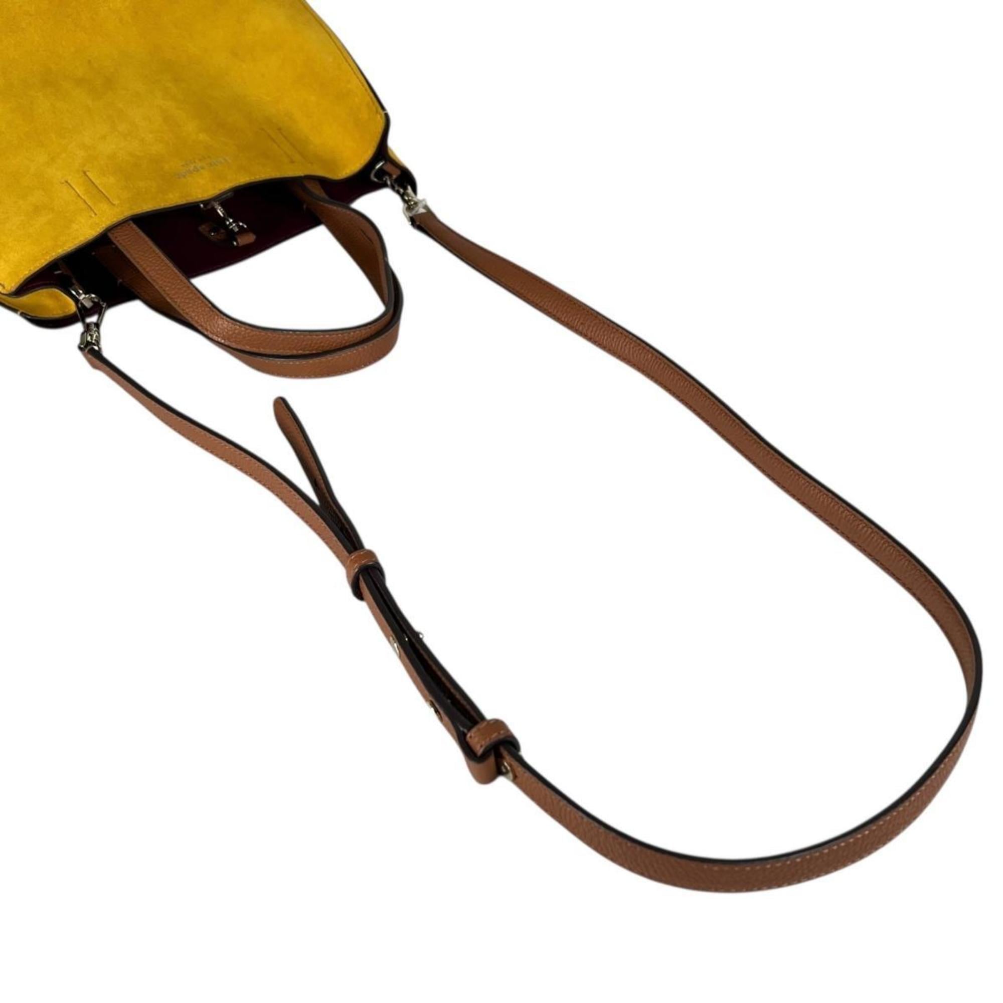 Kate Spade Yellow Suede Leather Handbag Shoulder Bag (Pre-Owned)