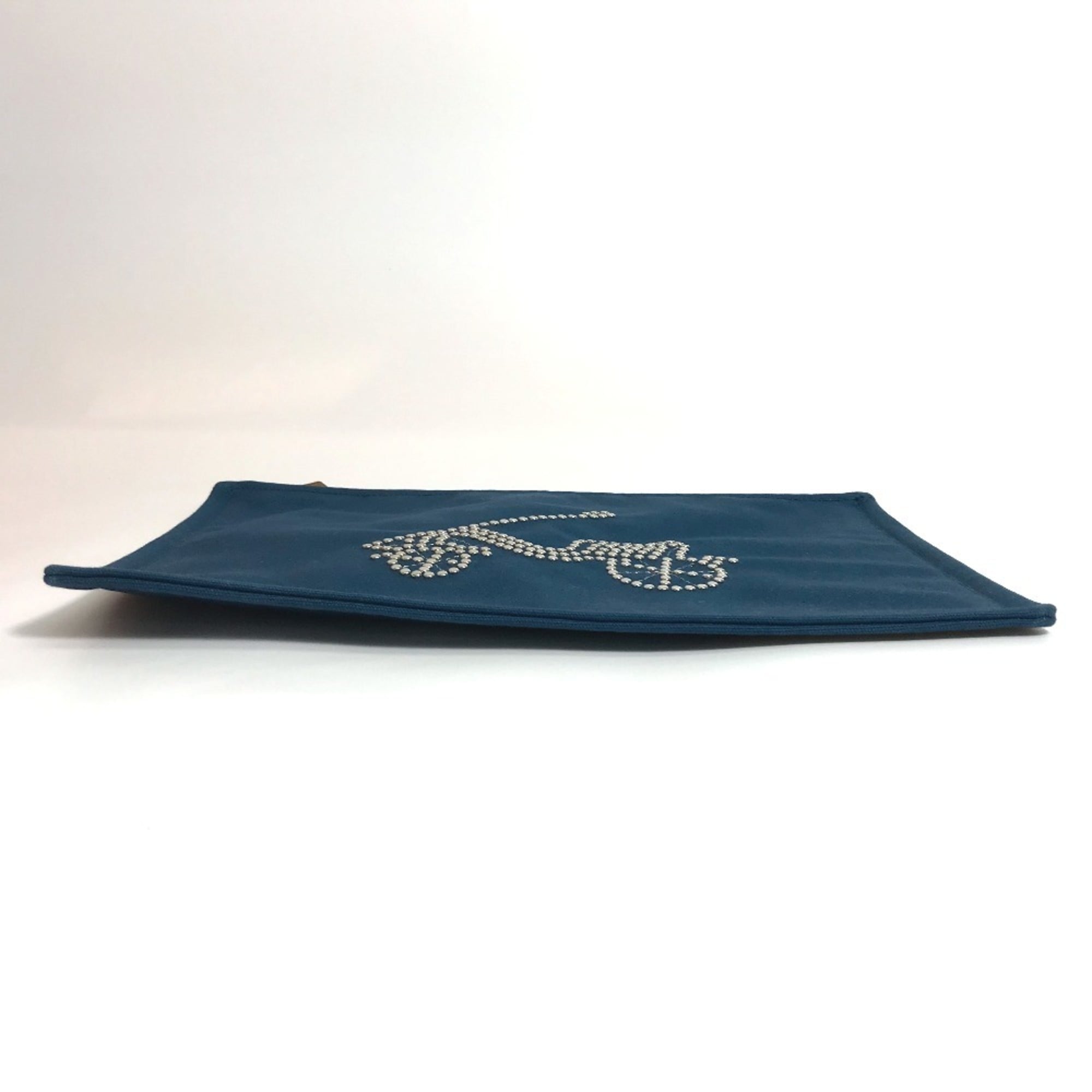 Hermes Blue Canvas Pouch (Pre-Owned)