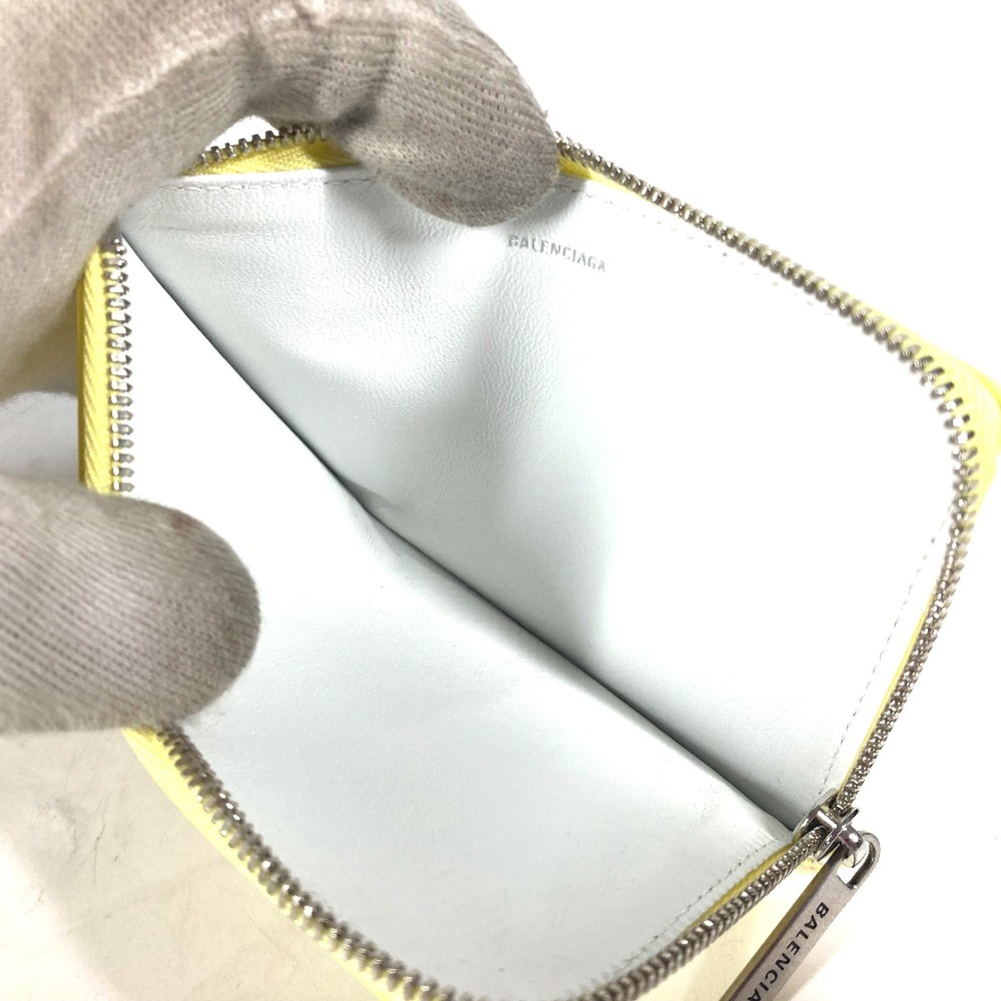 Balenciaga Yellow Leather Coin Purse/Coin Case (Pre-Owned)