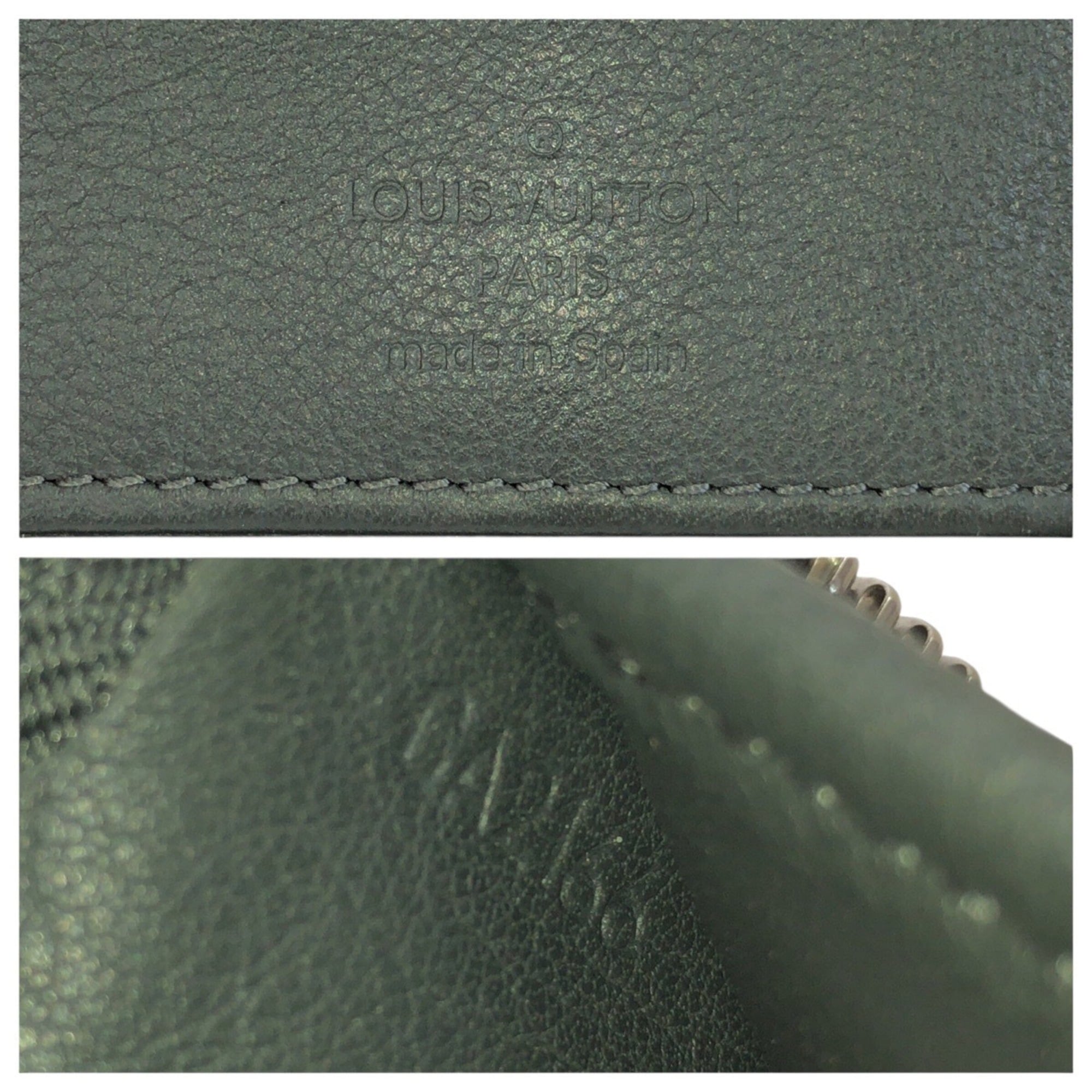 Louis Vuitton Black Leather Long Wallet (Bi-Fold) (Pre-Owned)