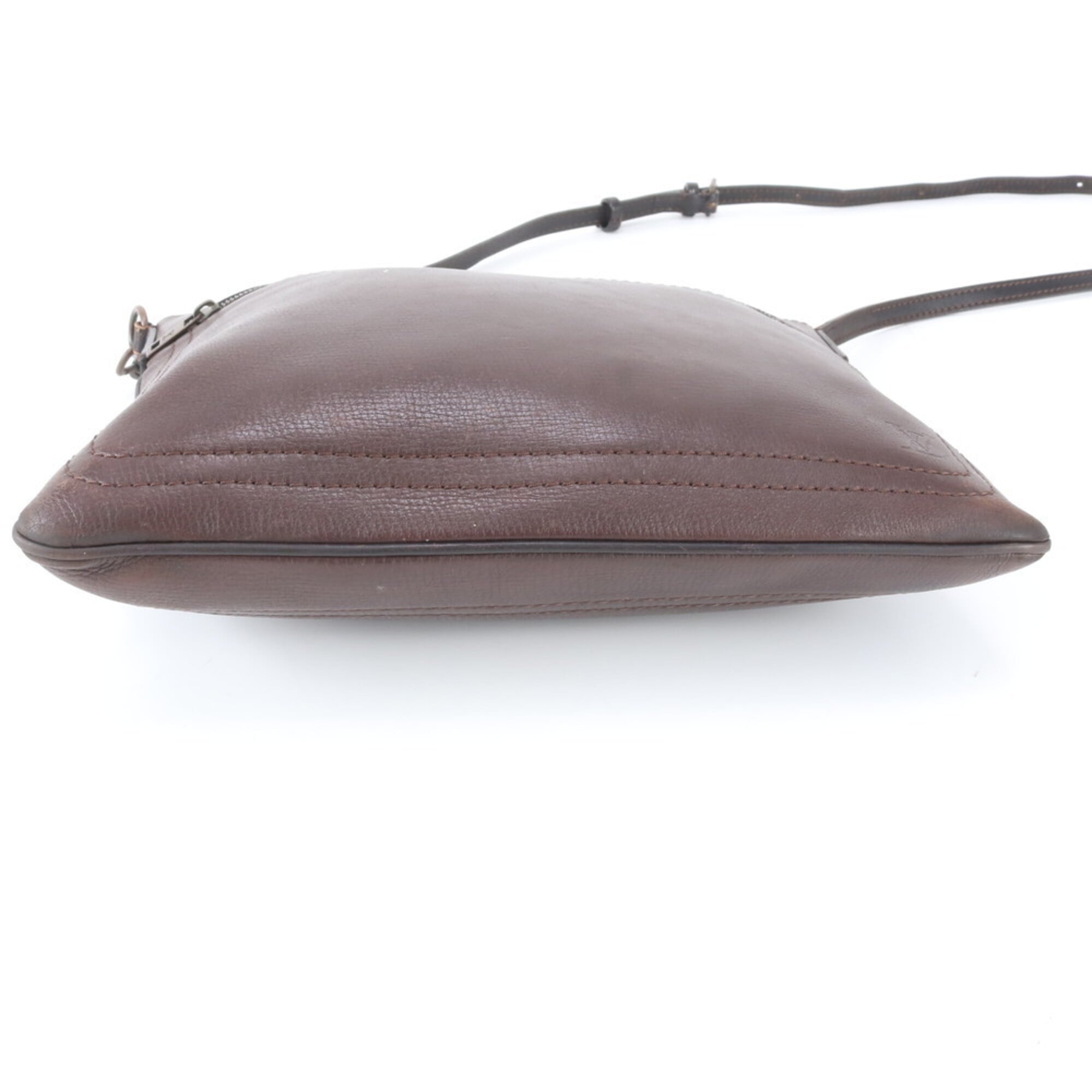 Louis Vuitton Coffee Leather Messenger Bag Shoulder Bag (Pre-Owned)