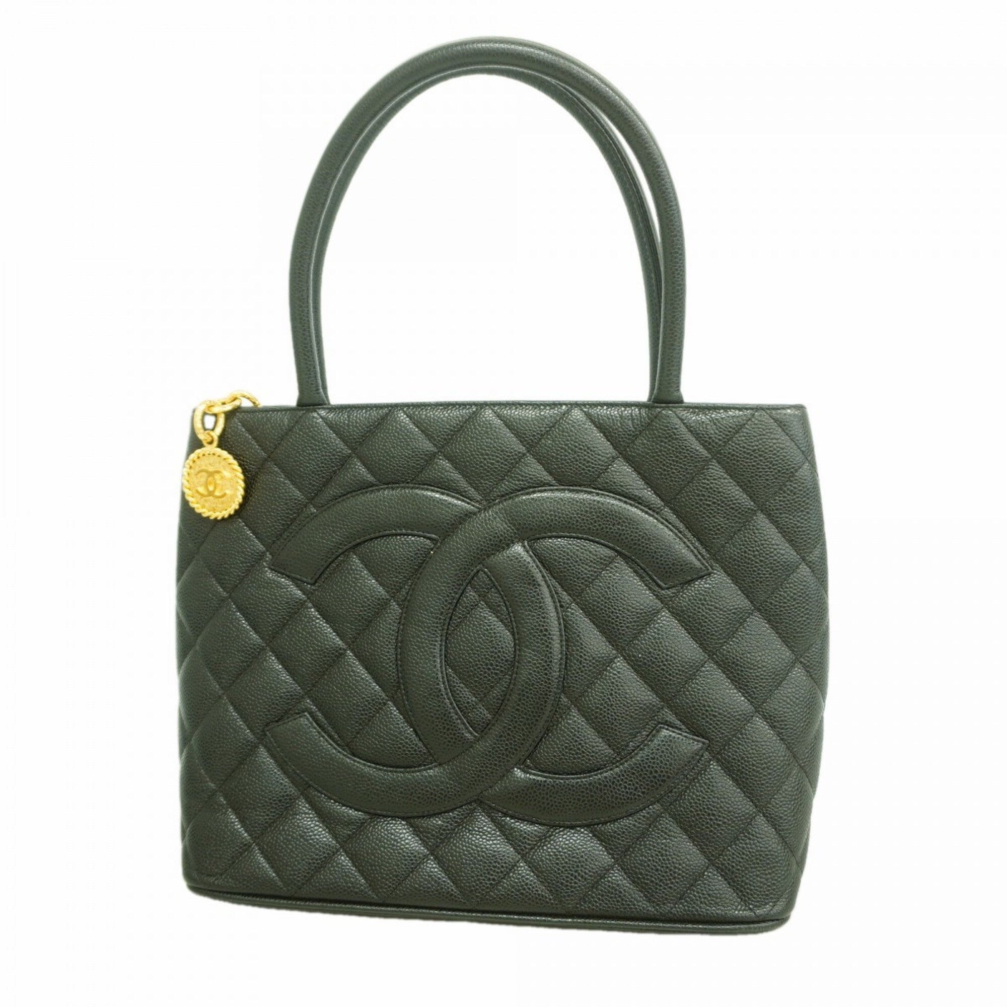 Chanel Black Grained Calfskin Tote Bag (Pre-Owned)