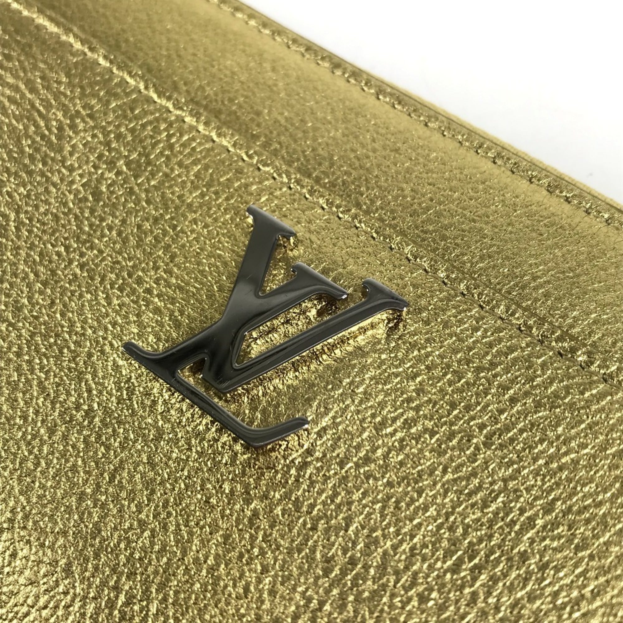 Louis Vuitton Gold Leather Long Wallet (Bi-Fold) (Pre-Owned)
